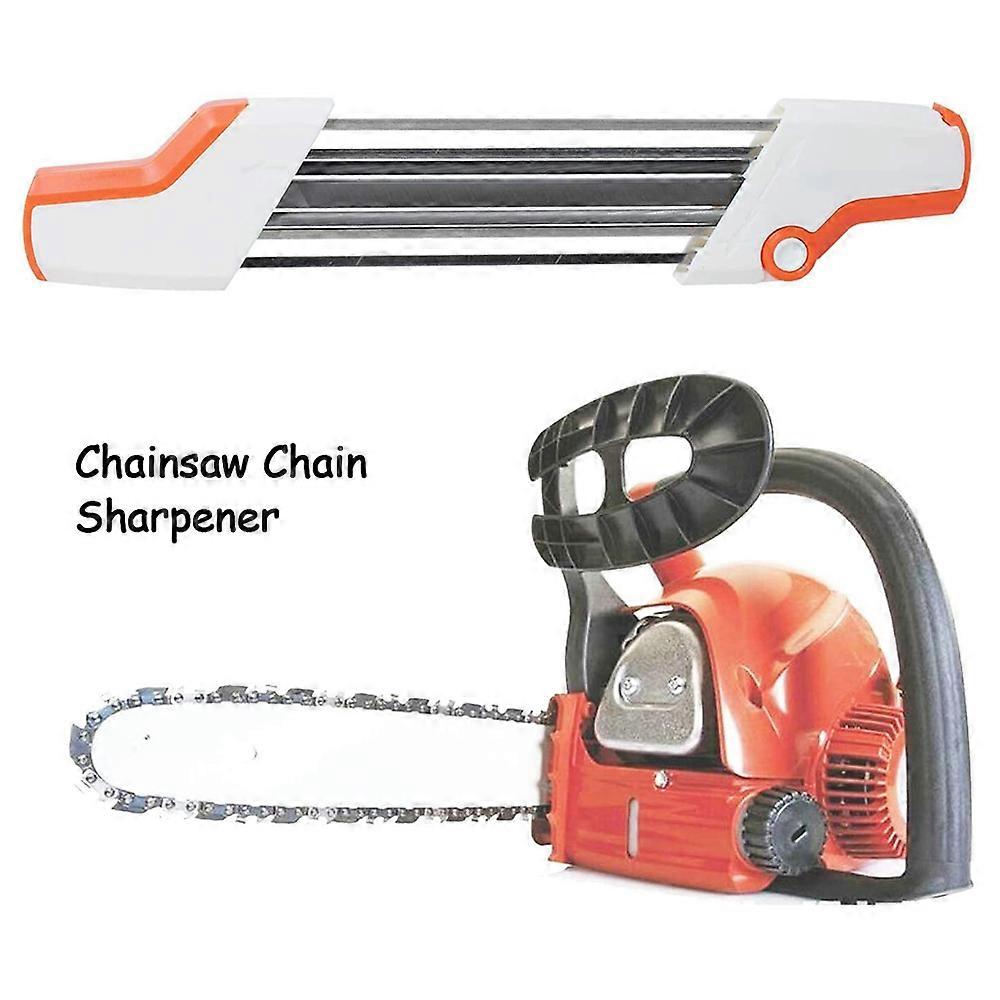Hand Mini Grinder Head File Chainsaw Sharpener 2 In 1 Easy File Sharpener-Orange white