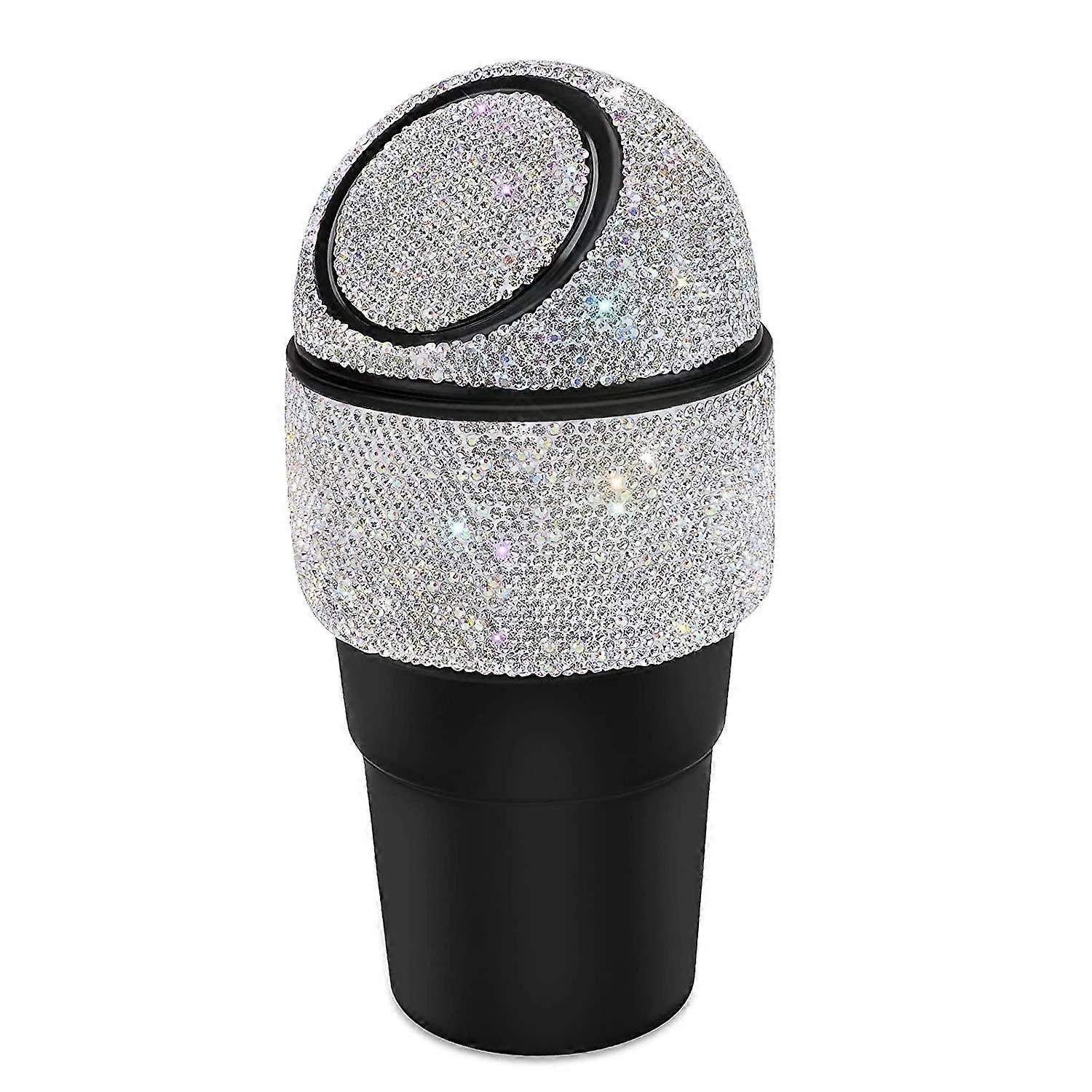 Bling Rhinestone Auto Garbage Can, Bling Car Trash Can with Lid