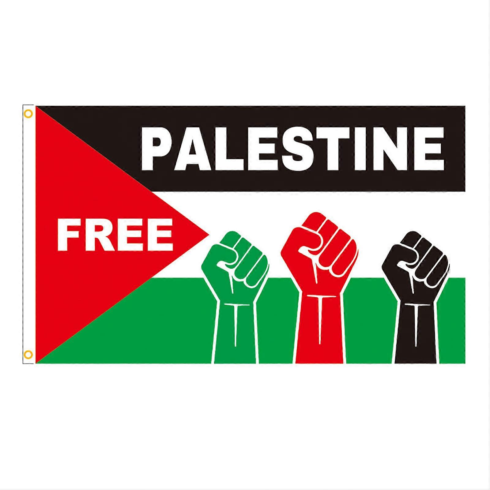 Freedom For Palestine Flag Large 5 x 3 FT 100% Polyester With Eyelets Free Gaza