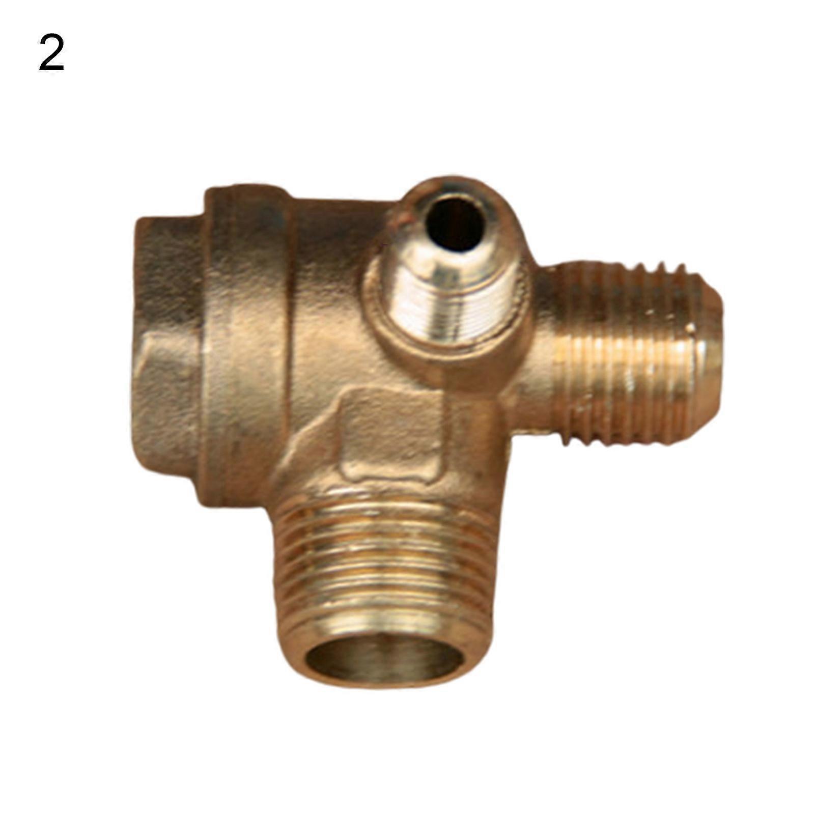 Air Compressor Check Valve 3-Way Easy Installation Copper/Zinc Alloy Male Threaded Unidirectional Check Valve Pipe Fitting for Air Compressor Mengxi