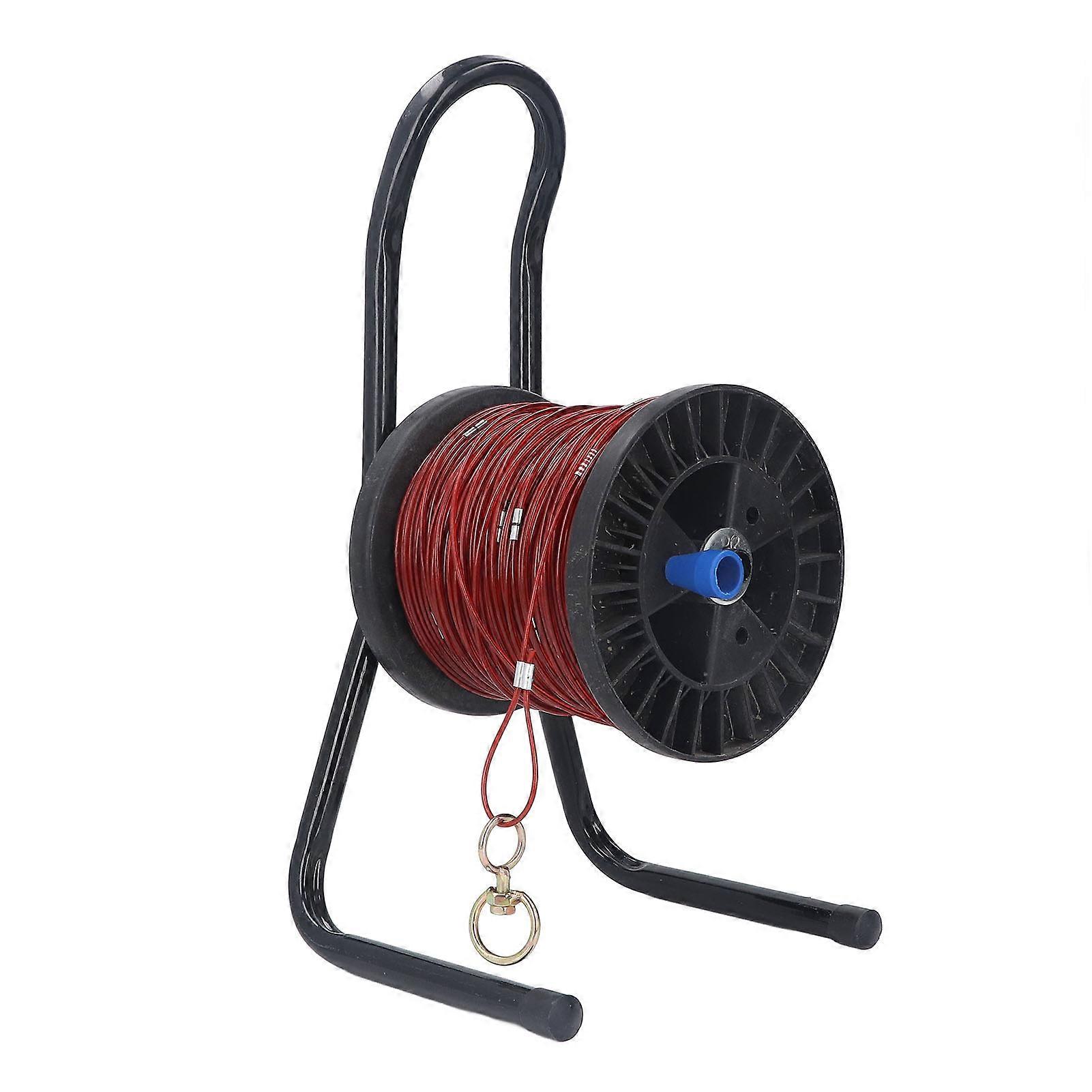 Steel Wire Measuring Rope 100M Hand Operated Rubber Coated Portable Deep Well Measuring Rope for Railway Survey
