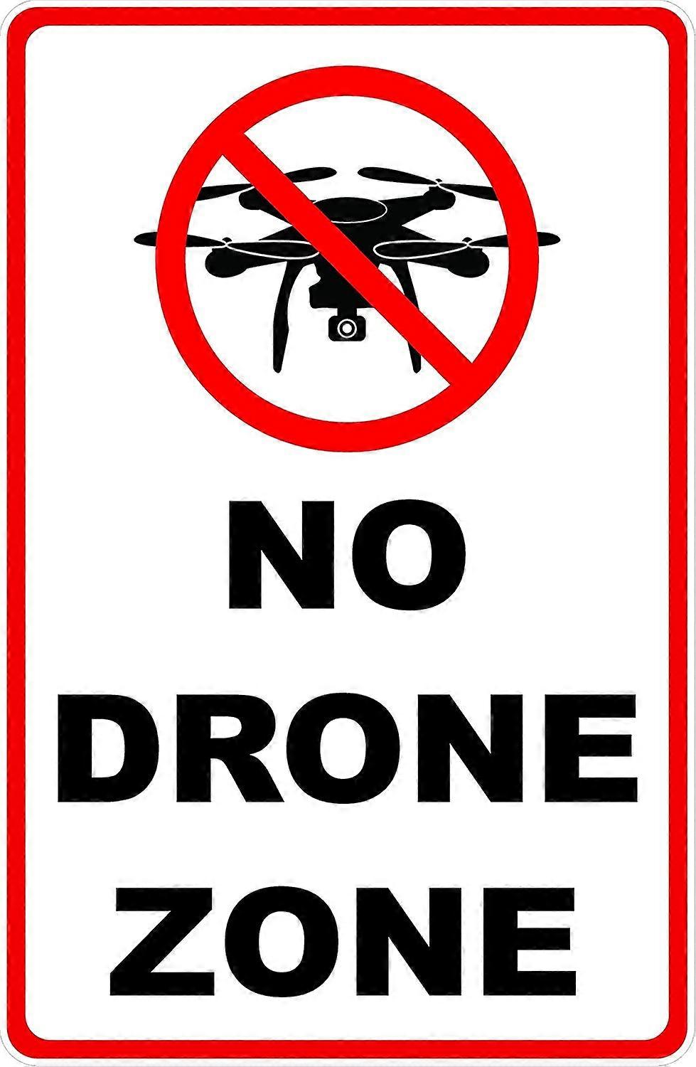 Pas de panneau de zone de drone. 12x18 Métal. Zone de drones interdite