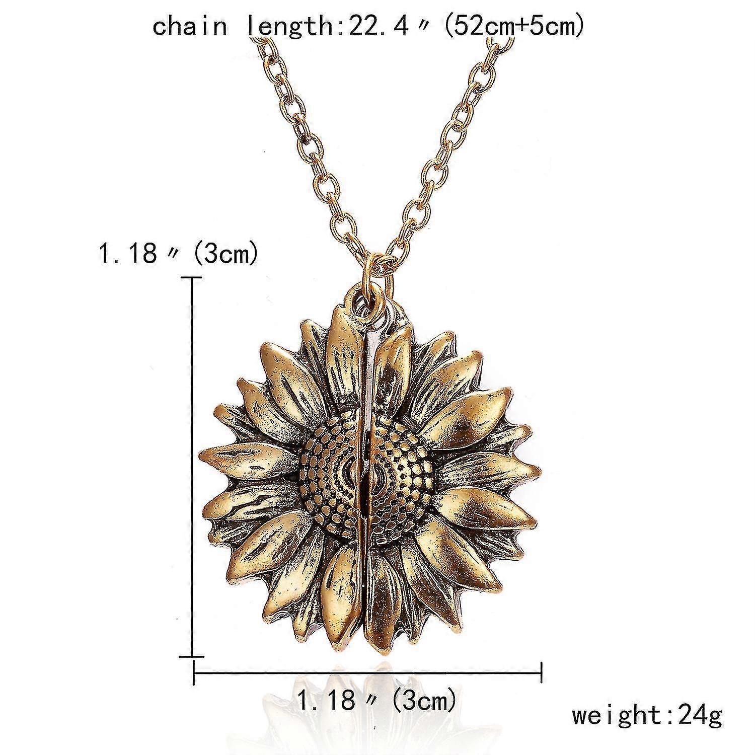 أنت قلادة الشمس المشرقة بلدي ، قلادة سبائك الإبداعية خمر ، قلادة عباد الشمس الشخصية القابلة للفتح ، على الوجهين