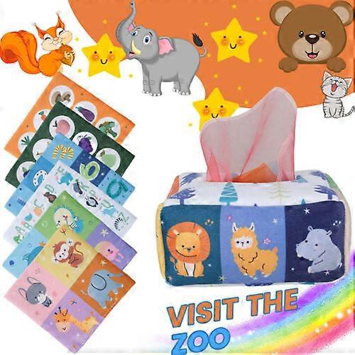 الطفل الأنسجة مربع لعبة لينة لطيف الكرتون ماجيك 3 تجعد الأنسجة 8 وشاح ملون