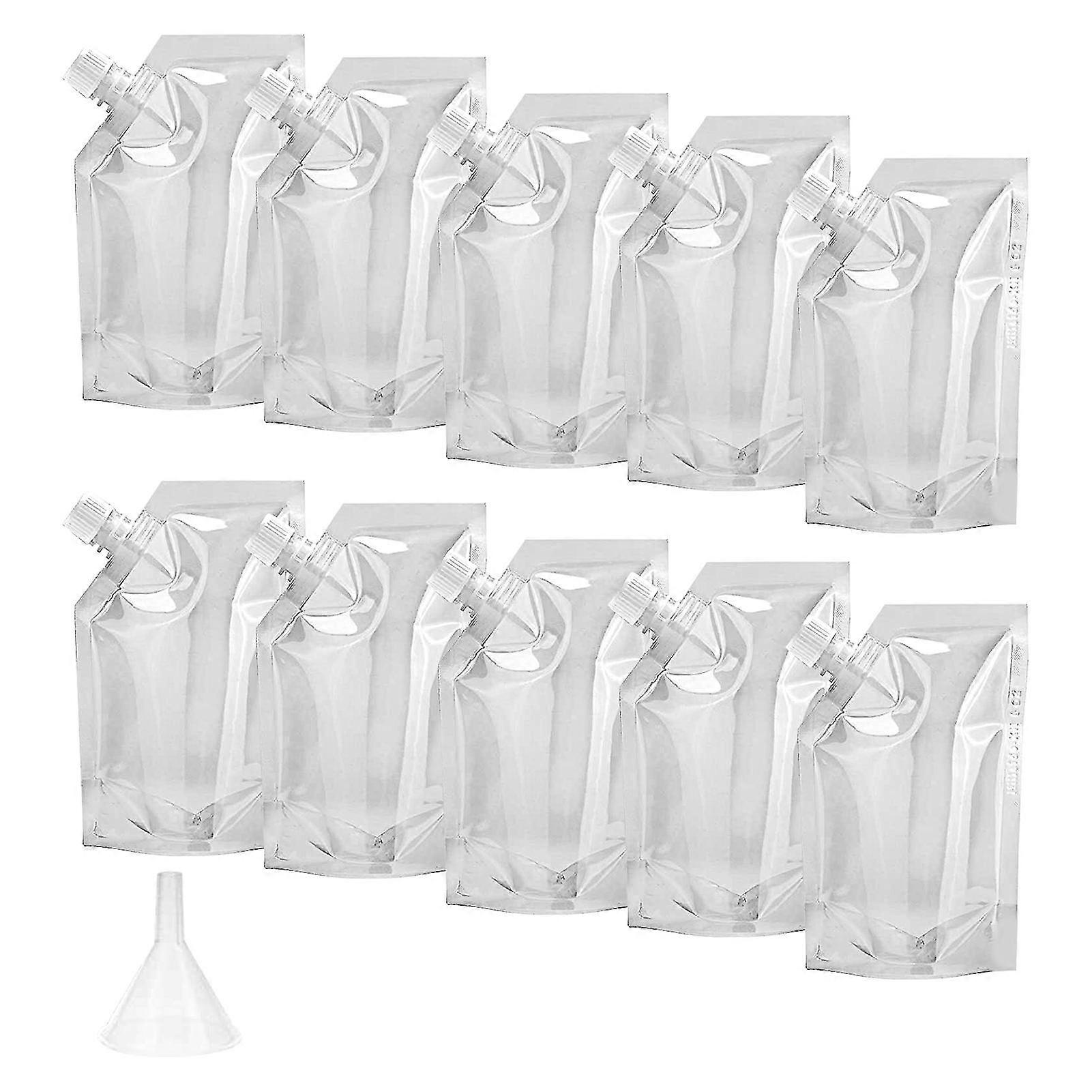 Sinknap 1 Set 350ml / 500ml / 200ml / 100ml / 1000ml Liquor Pouch Food Grade trasparente Pet Sneak Alcohol Flask Hide Drinking Bag con strumenti da cucina a imbuto