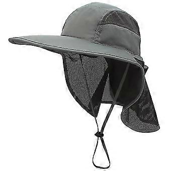 Meilleur chapeau de soleil Shiyi Unisexe Uv avec protection du cou - 12cm - Grand bord - Extérieur - Circonférence de la tête 56-62cm