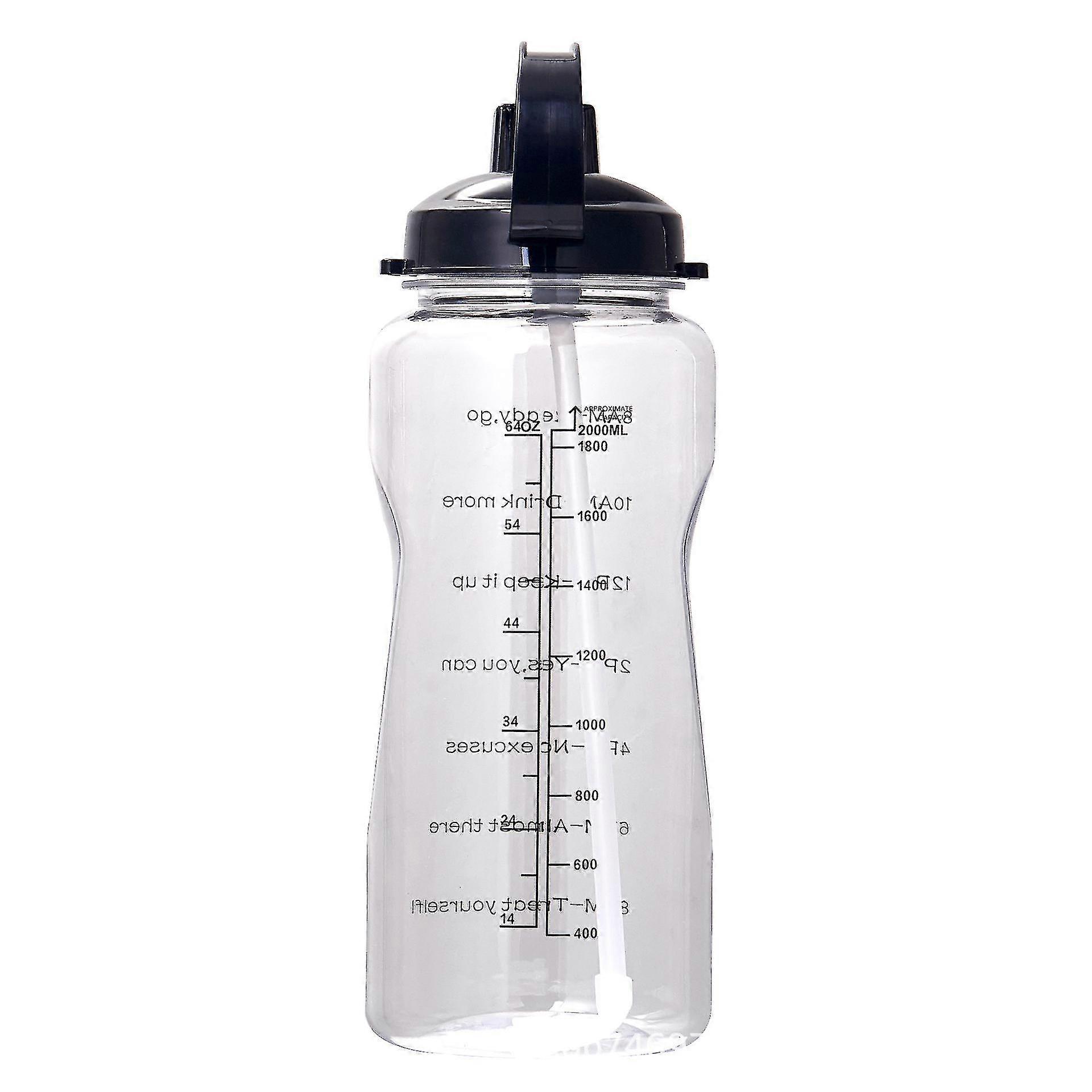 Outdoor Water Bottle With Time Marker And Straw
