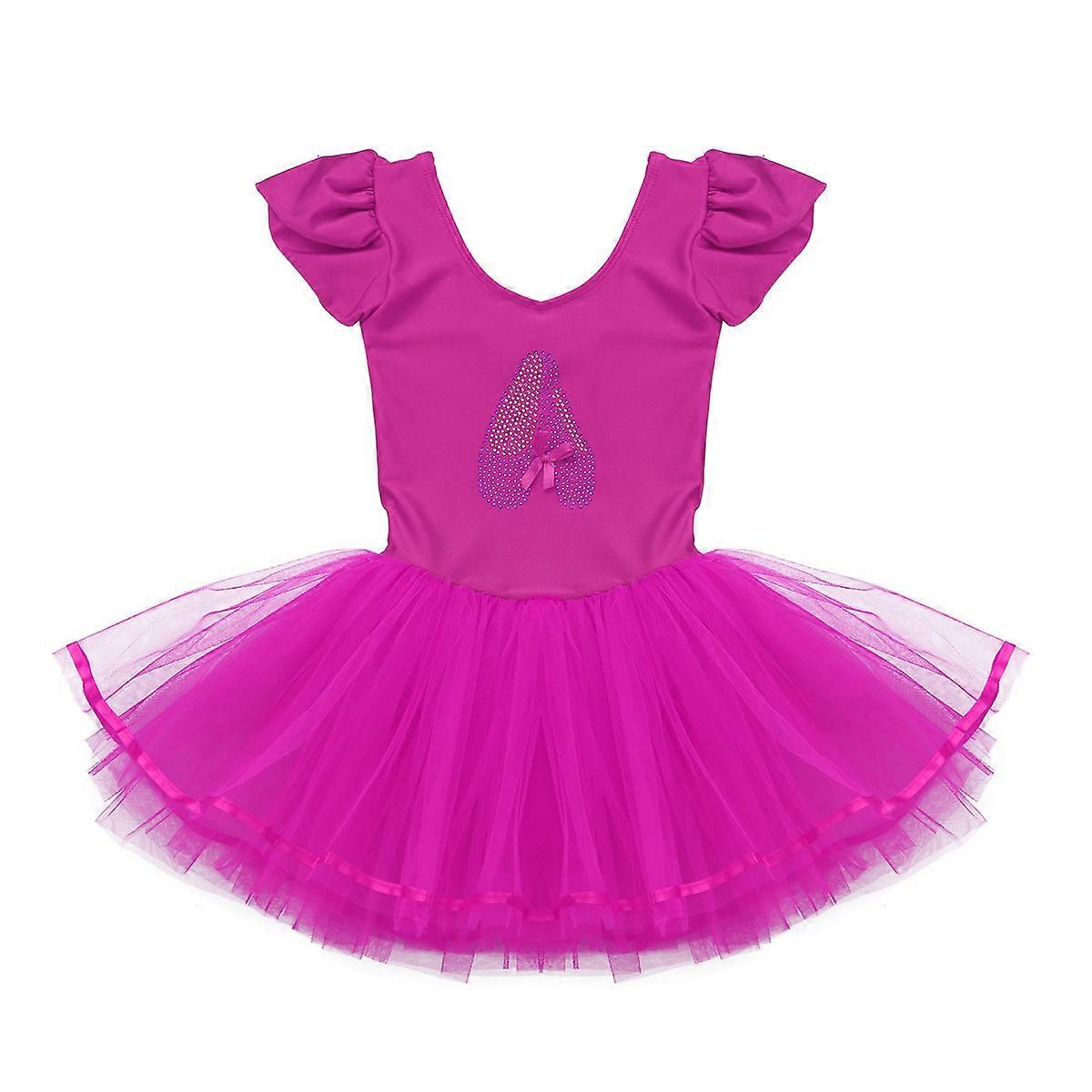 2-10 år piger Ballet kjole Gymnastik Leotard Ballerina sko print mesh Tutu danseklasse scene performance kostume dansetøj