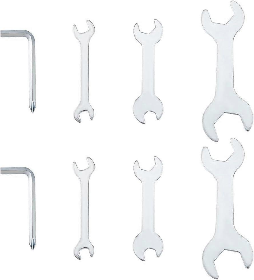 6 PCS Double Open End Wrench Set with 2 Pcs Steel Allen Wrench Slim Spanner Wrench Set 10mm 14mm 20mm 24mm 26mm 45mm 3/8"~1-3/4" Dance Pole Tools DIY