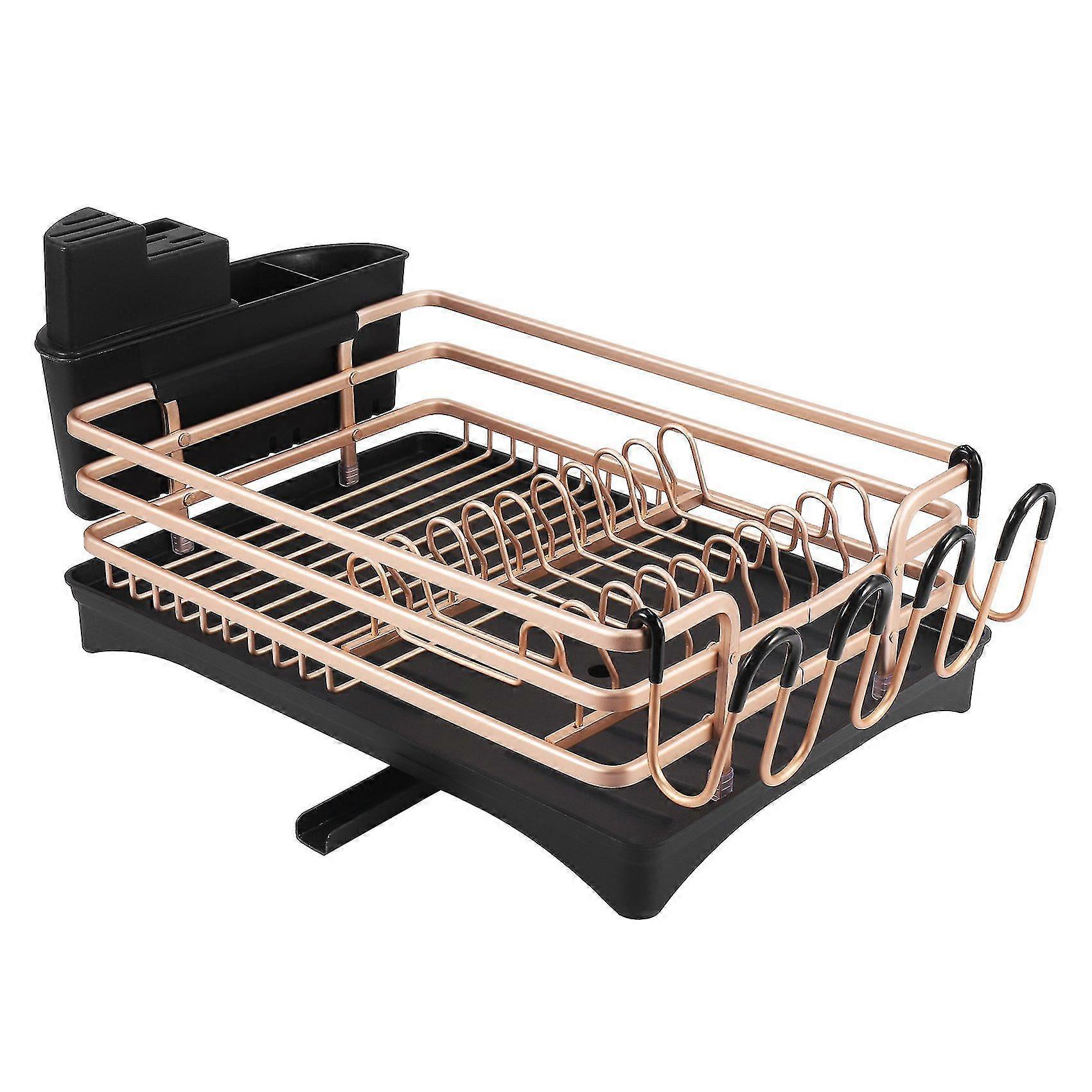 Dish Drying Rack, Rustproof Dish Rack And Drainboard Set, Dish Drainer With Adjustable Swivel Spout