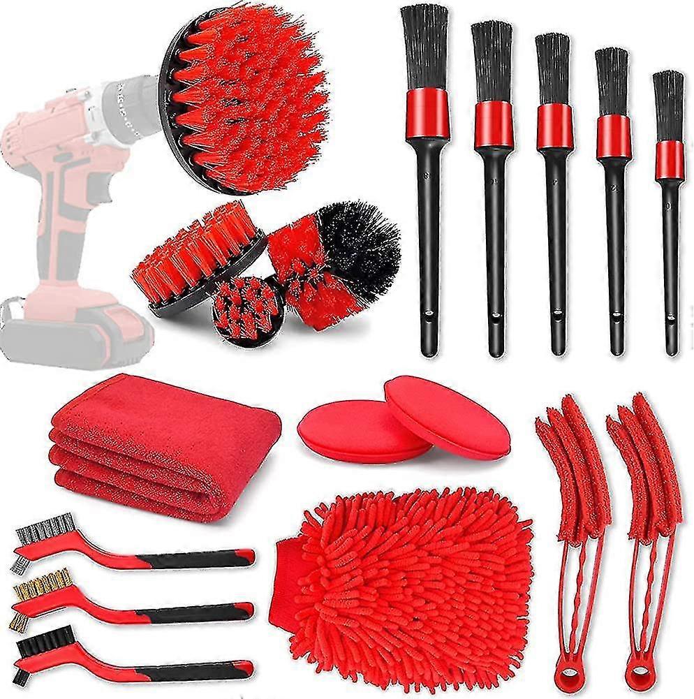 18 Pcs Car Cleaning Tools Kit With Car Detailing Brush Set,auto Detailing Drill