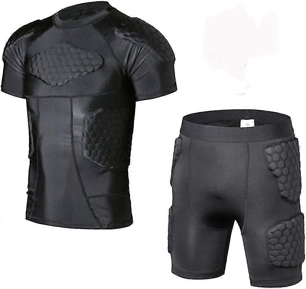 Camisa de compressão acolchoada Protetor do peito sem camisa compatível com camisa de paintball de futebol