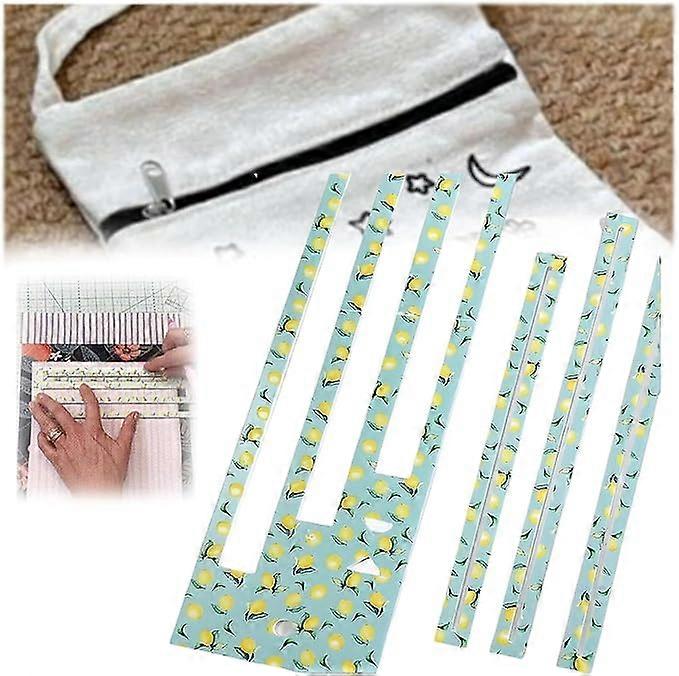 Zipper Pocket Template, Acrylic Zipper Making Templates for 7/8/9 Inch Zippers Measuring, Bag Zip Making Templates Set, Zipper Pocket Template Ruler,