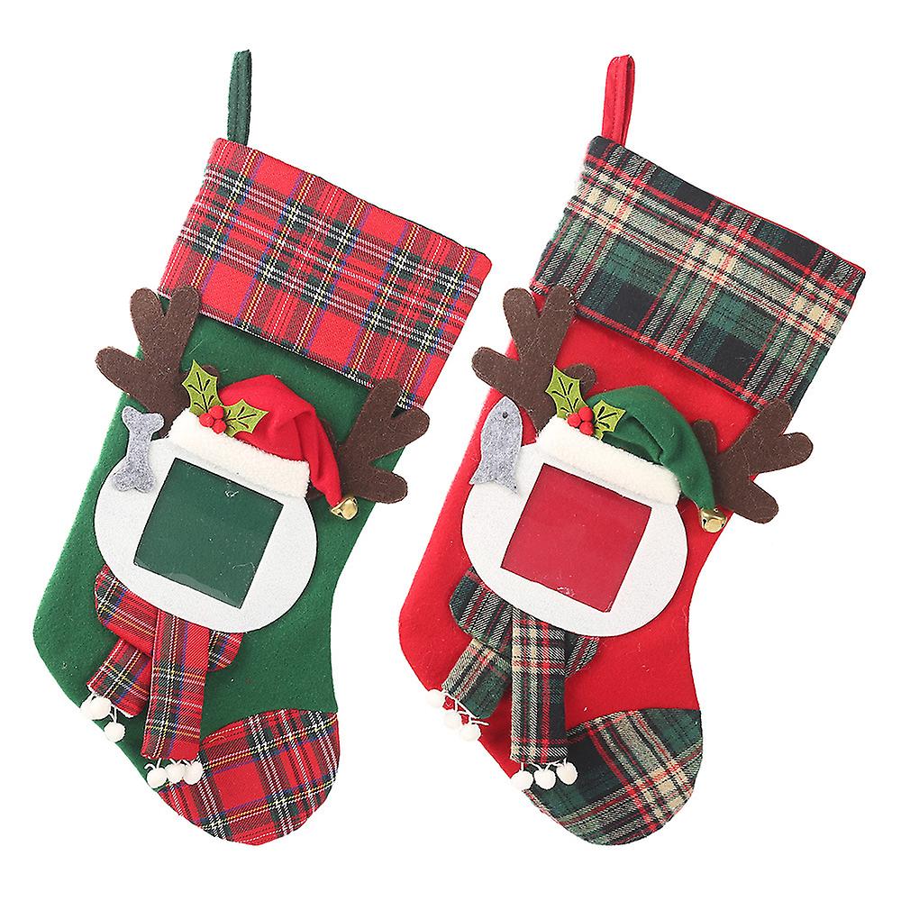 2 Pcs Hanging Christmas Socks