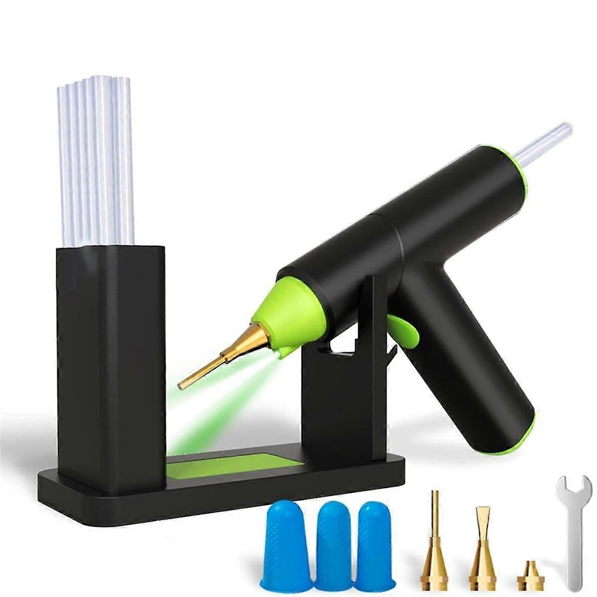 Hot Glue Set, Cordless Glue with Stand USB Rechargeable Preheating Auto Shutoff Hot Melt Glue Tool