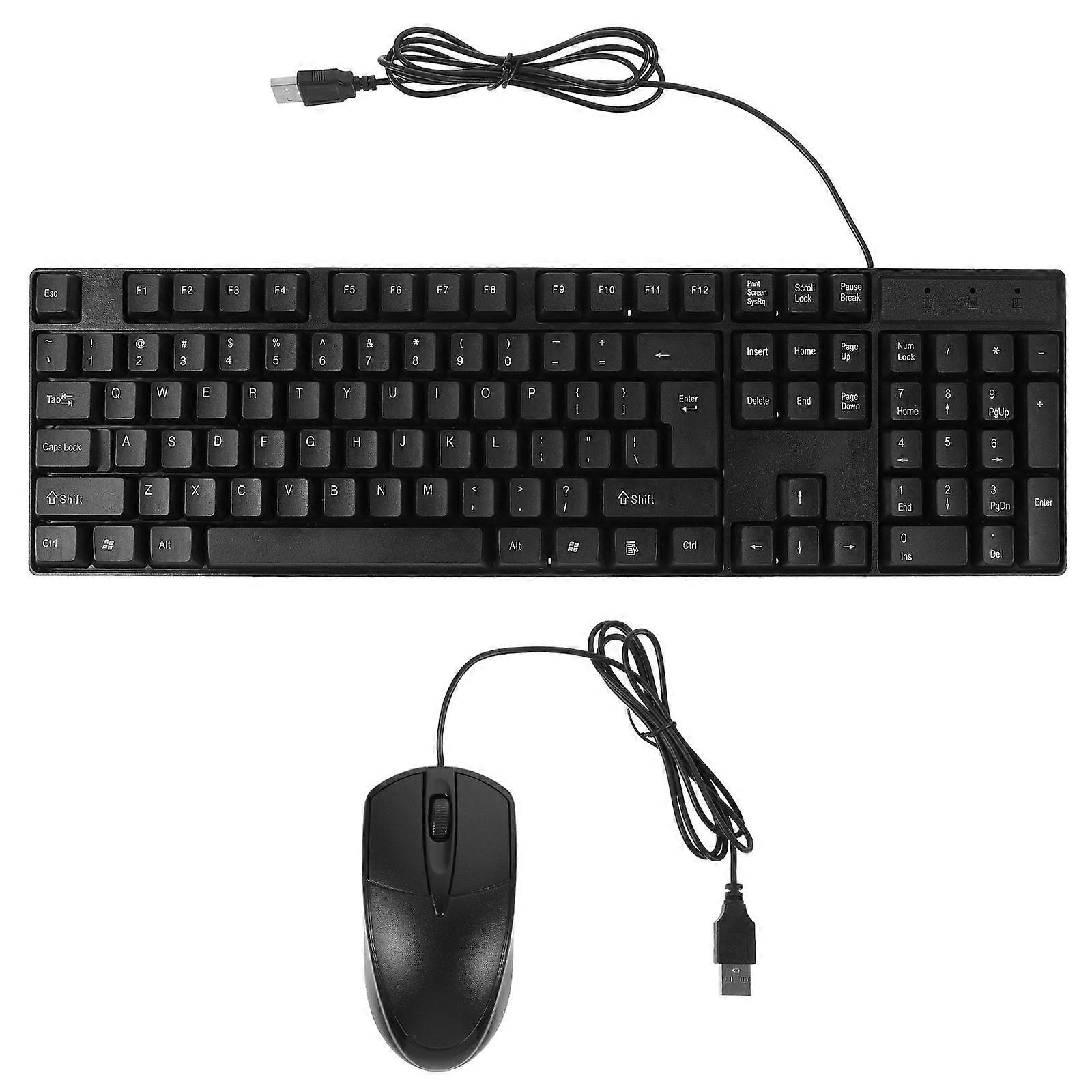 1 Set Keyboard Mouse Combo Full Size Keyboard English Wired Keyboard Supply