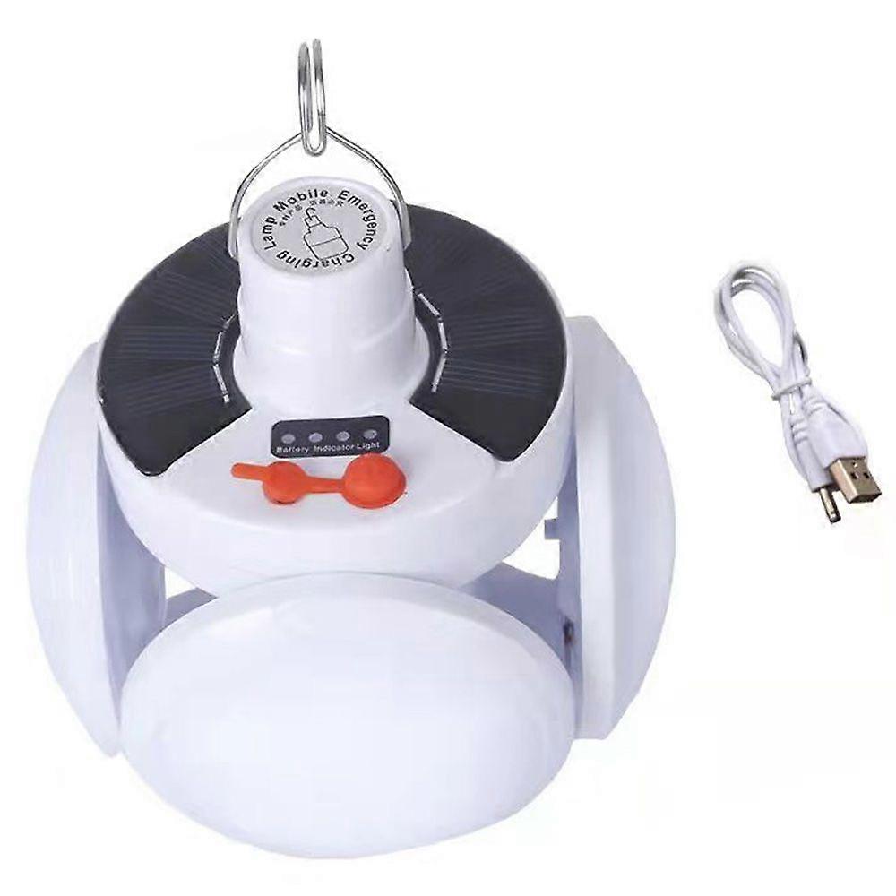 Solar LED Camping Lantern with USB Rechargeable Battery and Hook