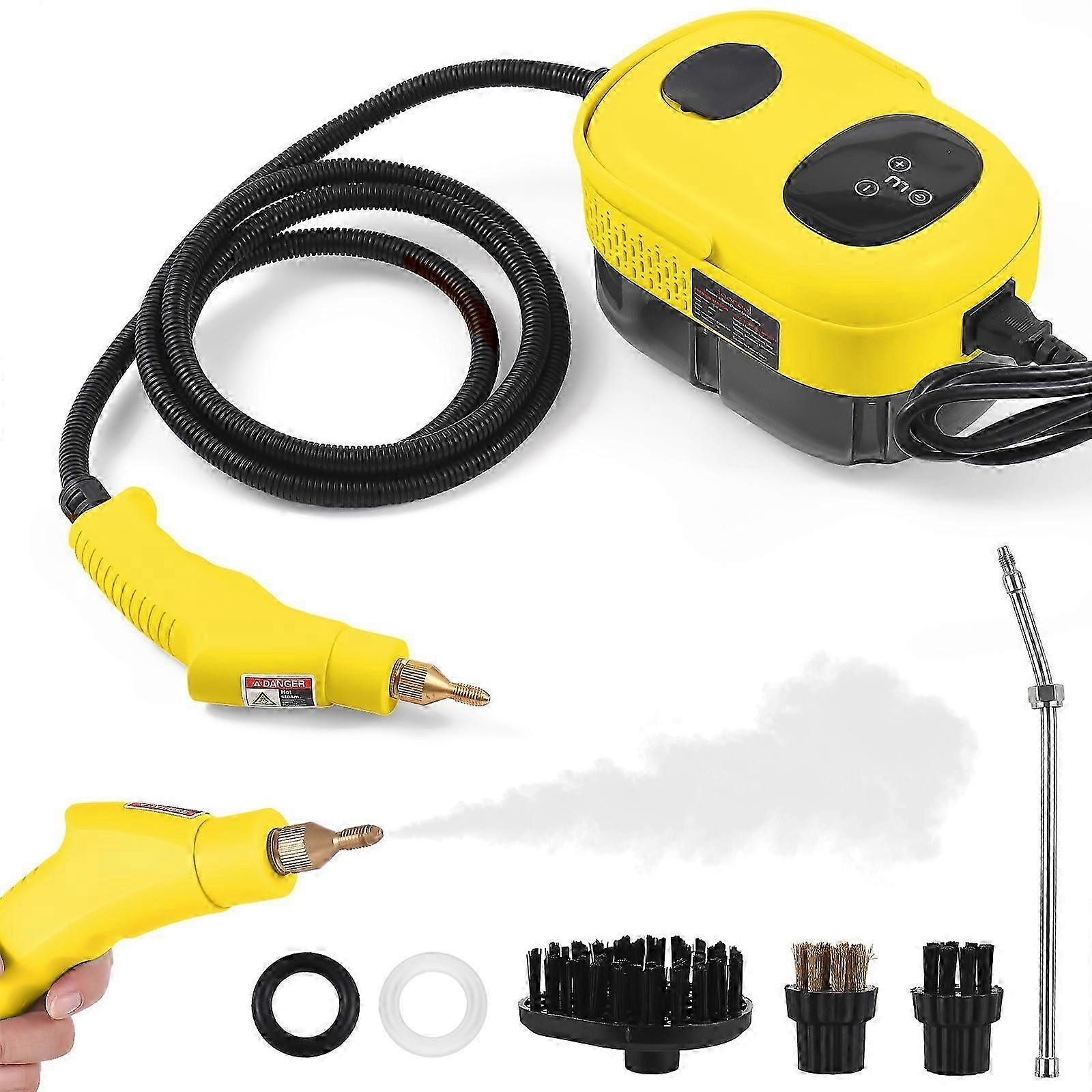 2500W منظف بخار عالي الضغط آلة تنظيف بالبخار المضغوط بدرجة حرارة عالية 1100 مل 3 بار منظفات بخار محمولة محمولة مع 3 رؤوس فرشاة