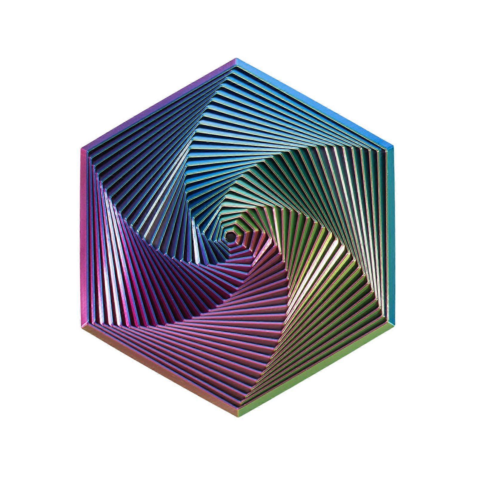 Fractal Fidget Hexagon Geometric Design Visual Illusion Fingertip Toy Portable Anxiety Relief Sensory Toy for Home Office