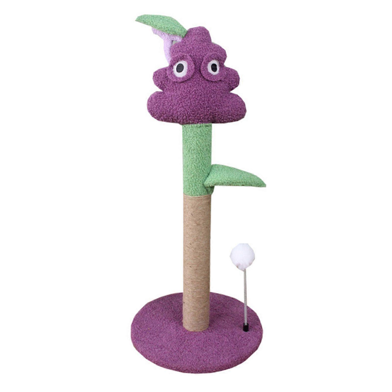 Cat Climbing Tree Sisal Claw Grinding Purple Grape Shape Interactive Multifunctional Cat Tower for Kitten