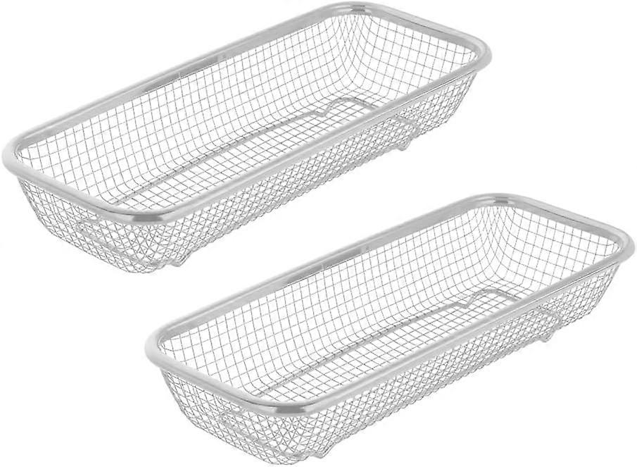 Kitchen Flatware Organizer - Stackable Mesh Storage Baskets for Utensils, Durable Steel, Large Size, Black Color