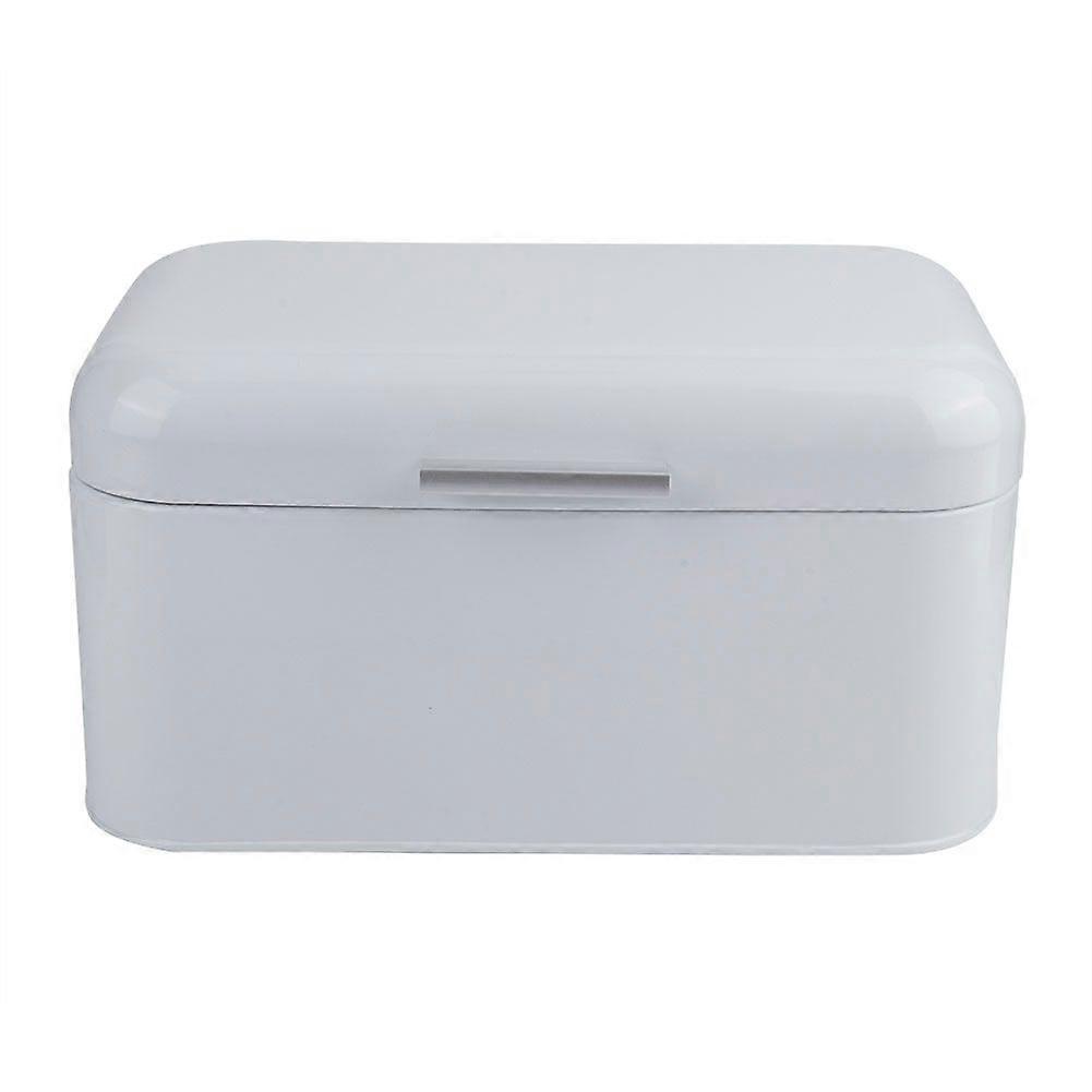 Large Capacity White Metal Bread Box Holder Container Kitchen Storage Organizer