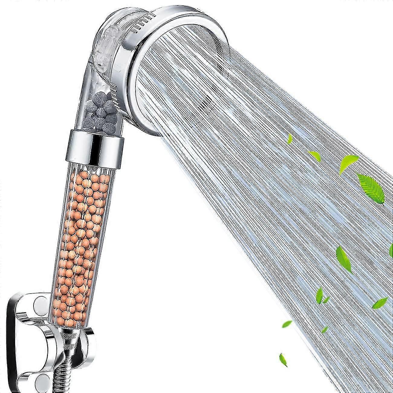 Shower Head, Ionic Filter Filtration High Pressure Water Saving 3 Mode Function Spray Handheld Showerheads For Dry