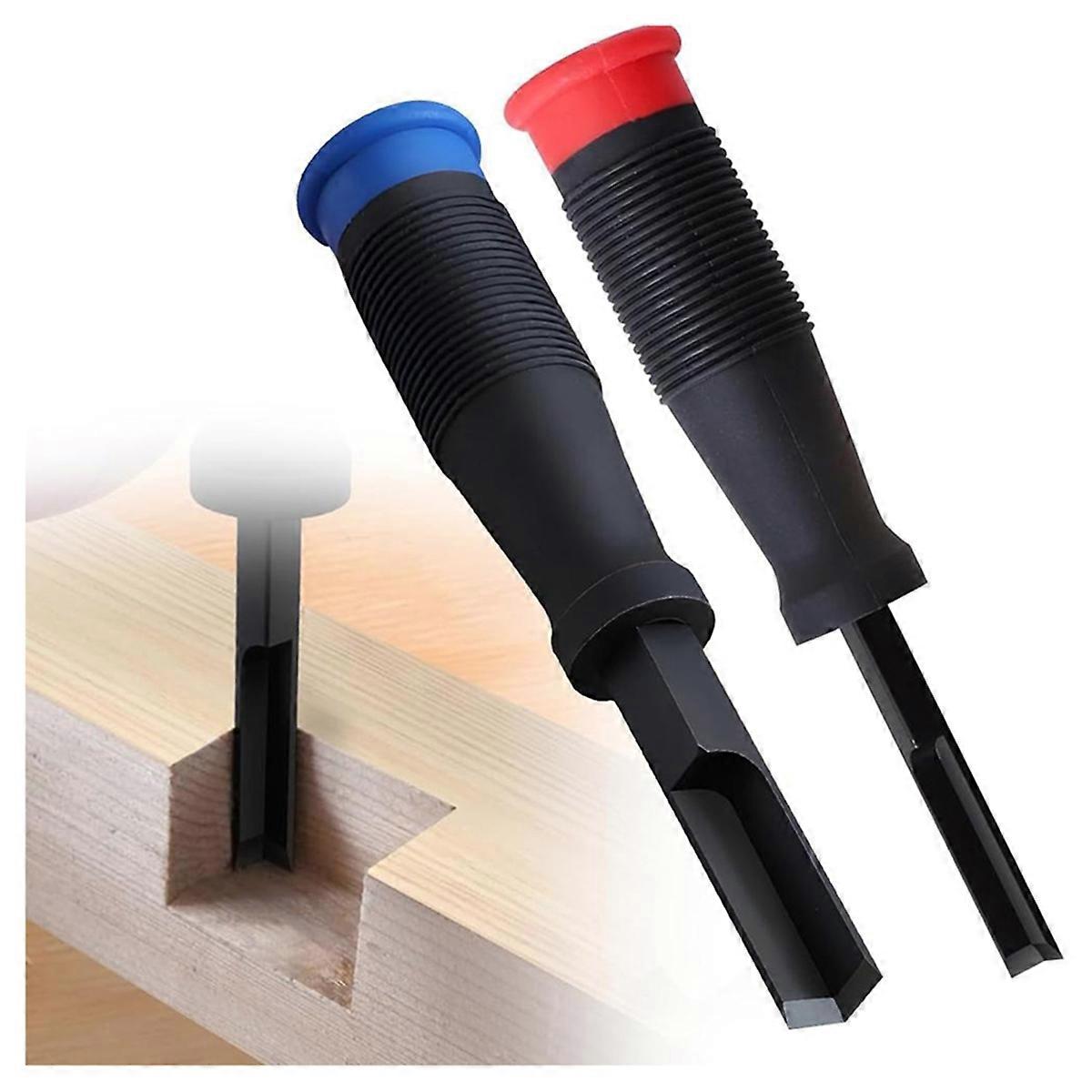2 Pcs Corner Chisel, 90 Square Mortise Chisel, Hinge Recess Corner Wood Chisel Tool for Cutting Square Mortised Door