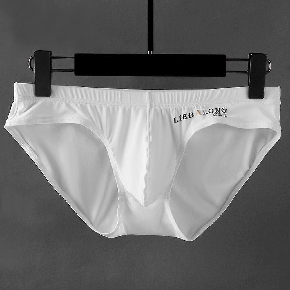 Cuecas masculinas sensuais de cintura baixa, sem costura, com bojo, elásticas, roupa íntima