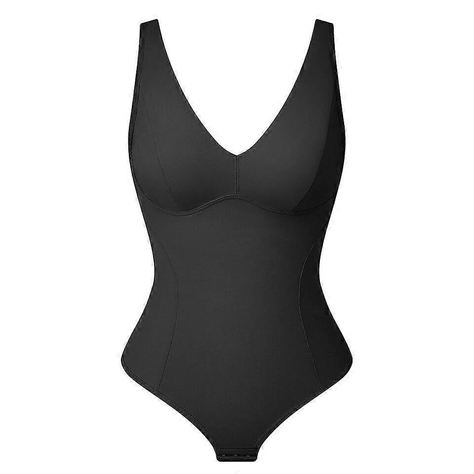 Shapewear Bodysuit Thong Shaper for Women Waist Trainer Body Shaper Deep V Neck Slimming Underwear Built-in Bra Camisoles Tops
