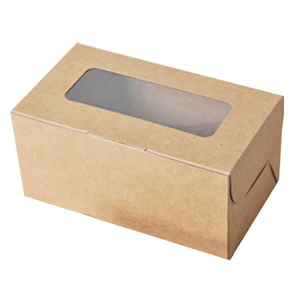 10PCS Cupcake Boxes, Kraft Paper Cookie Boxes with Window for Packaging, Bakery/Treat Box, Food Grade Cupcake Container