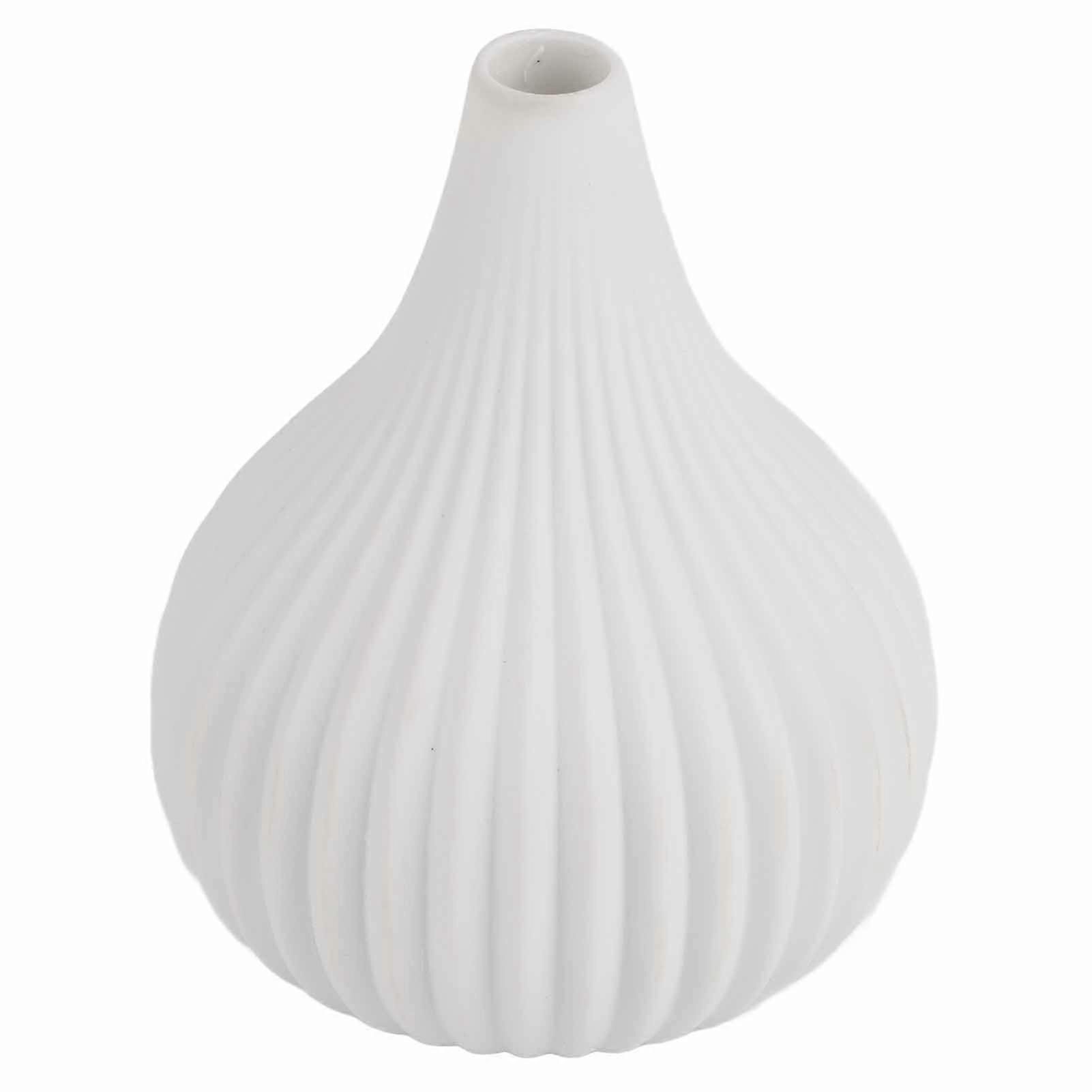 Simple Modern Ceramic Vase Home Dining Table Desktop Decoration, Stripe Shape (White)