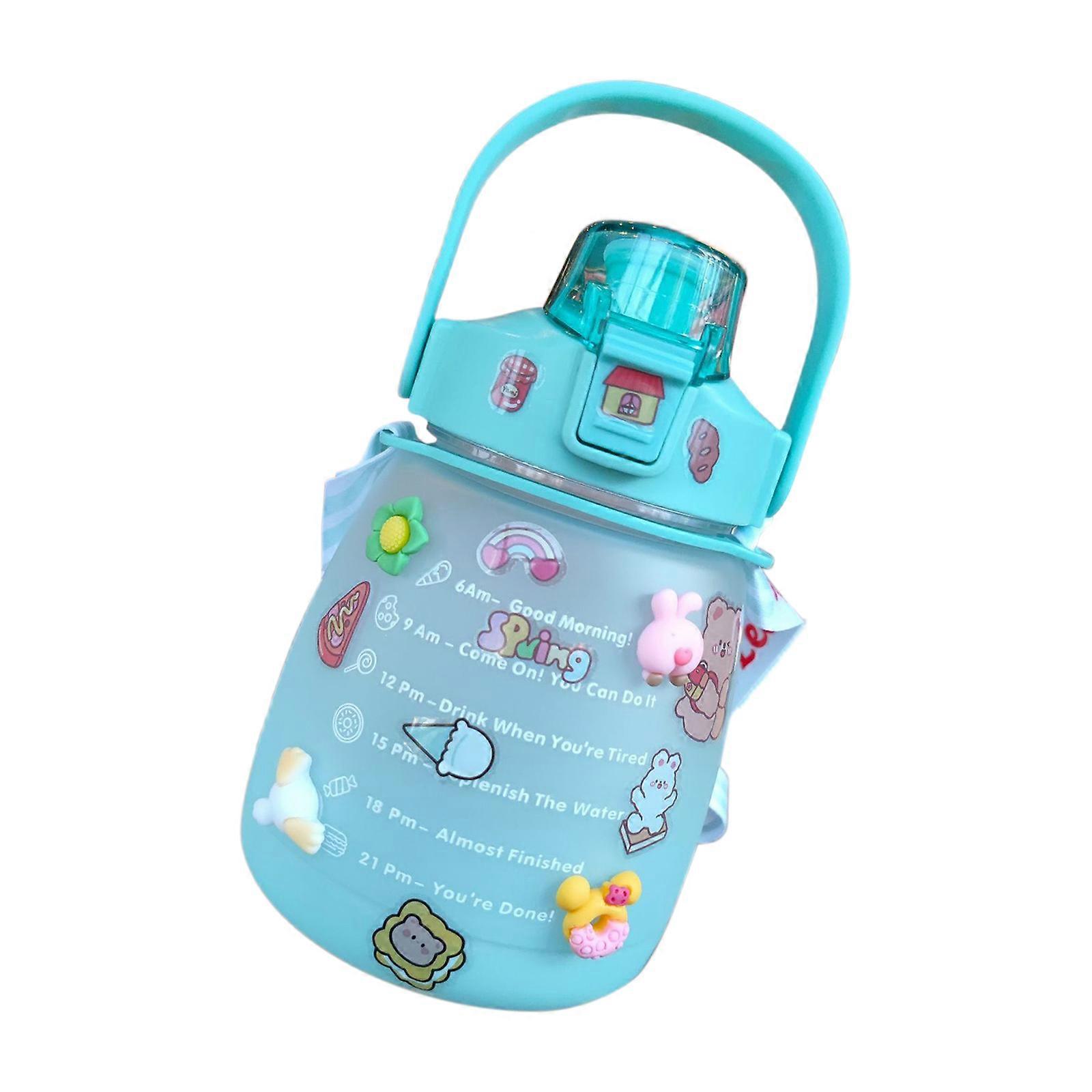 Leakproof 1300ml Gym Water Bottle with Strap & Straw