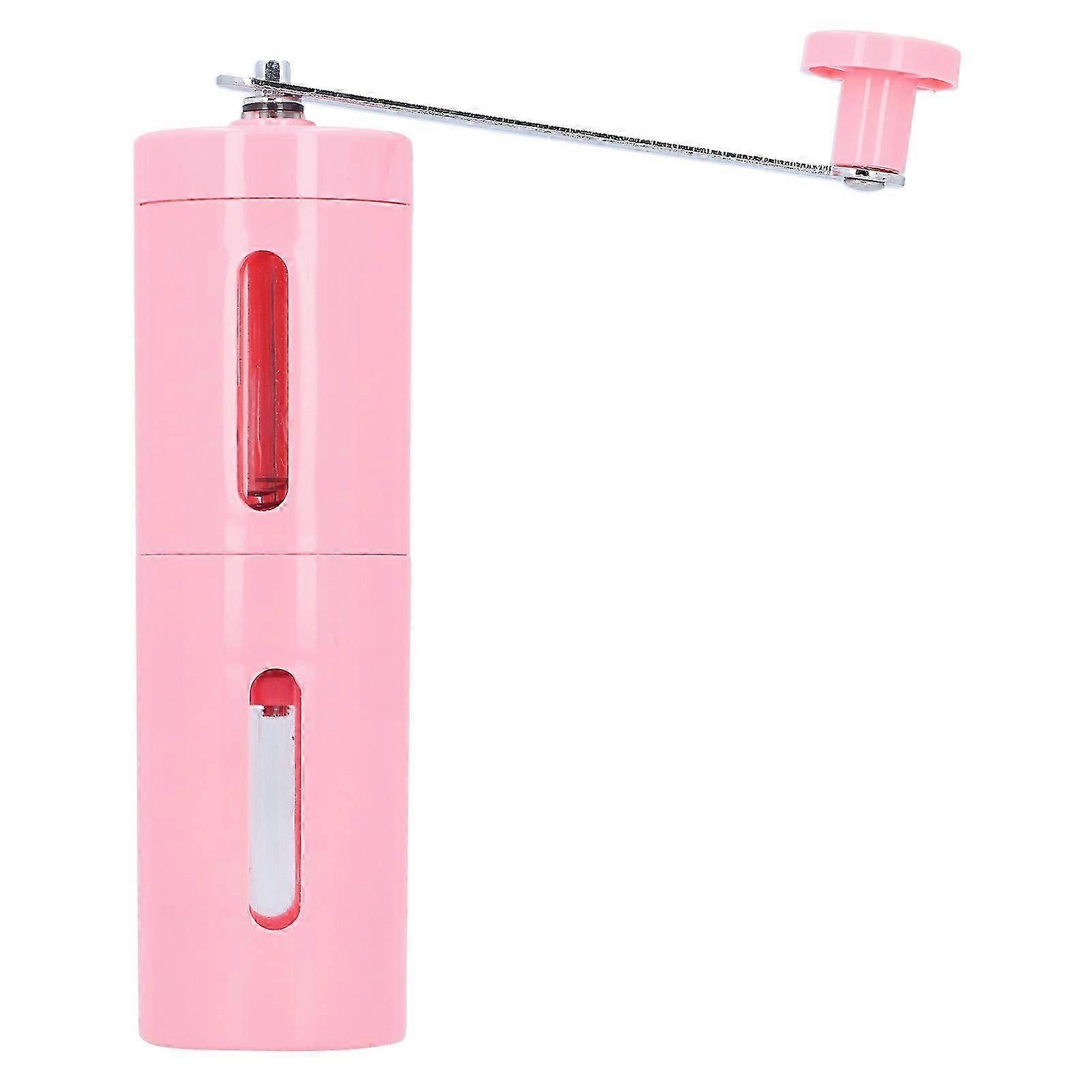 Manual Coffee Grinder Mini Portable Hand Crank Coffee Bean Pepper Grinder for Home UsePink