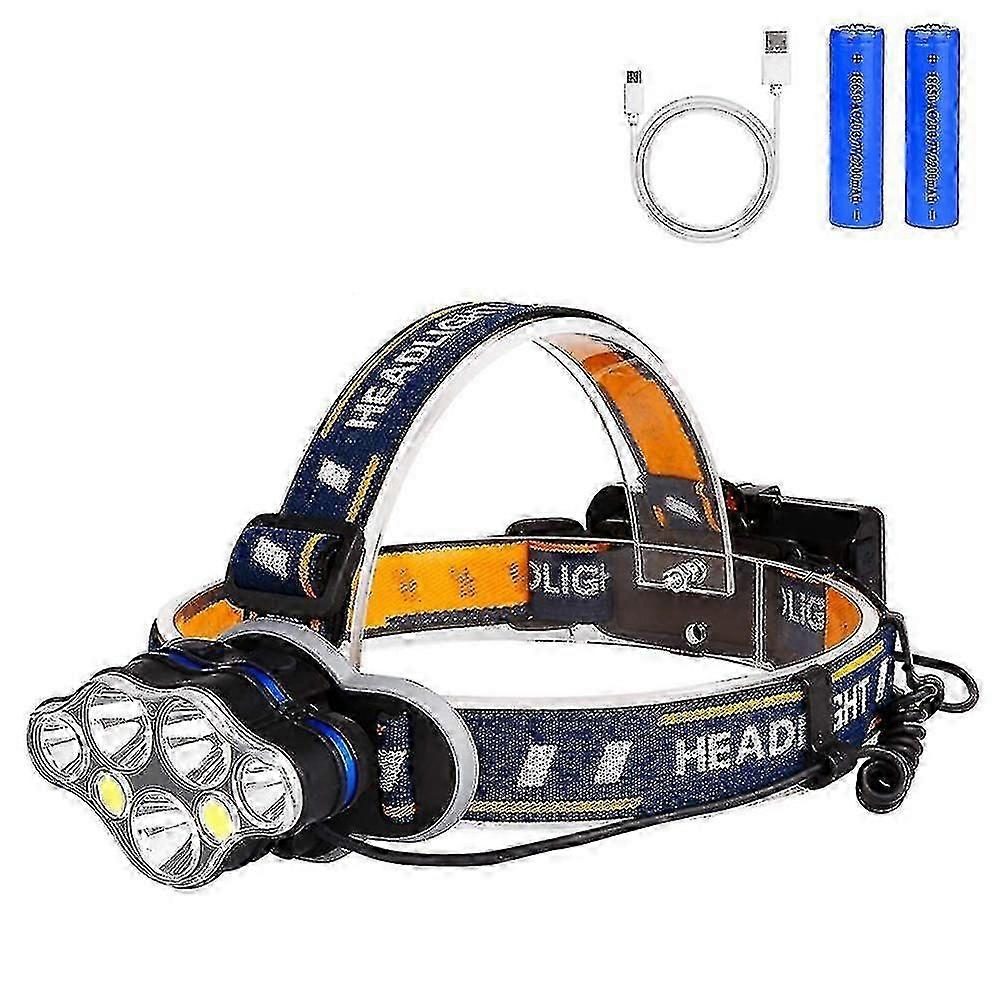 7 Led Lamp Recharable Flash+usb Cable 2 Batteries