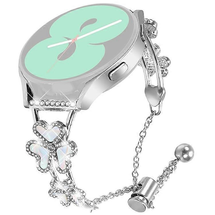 Metal Band Compatible For Garmin Vivomove Trend / Venu Sq 2 Heart Clover Decor Watch Strap