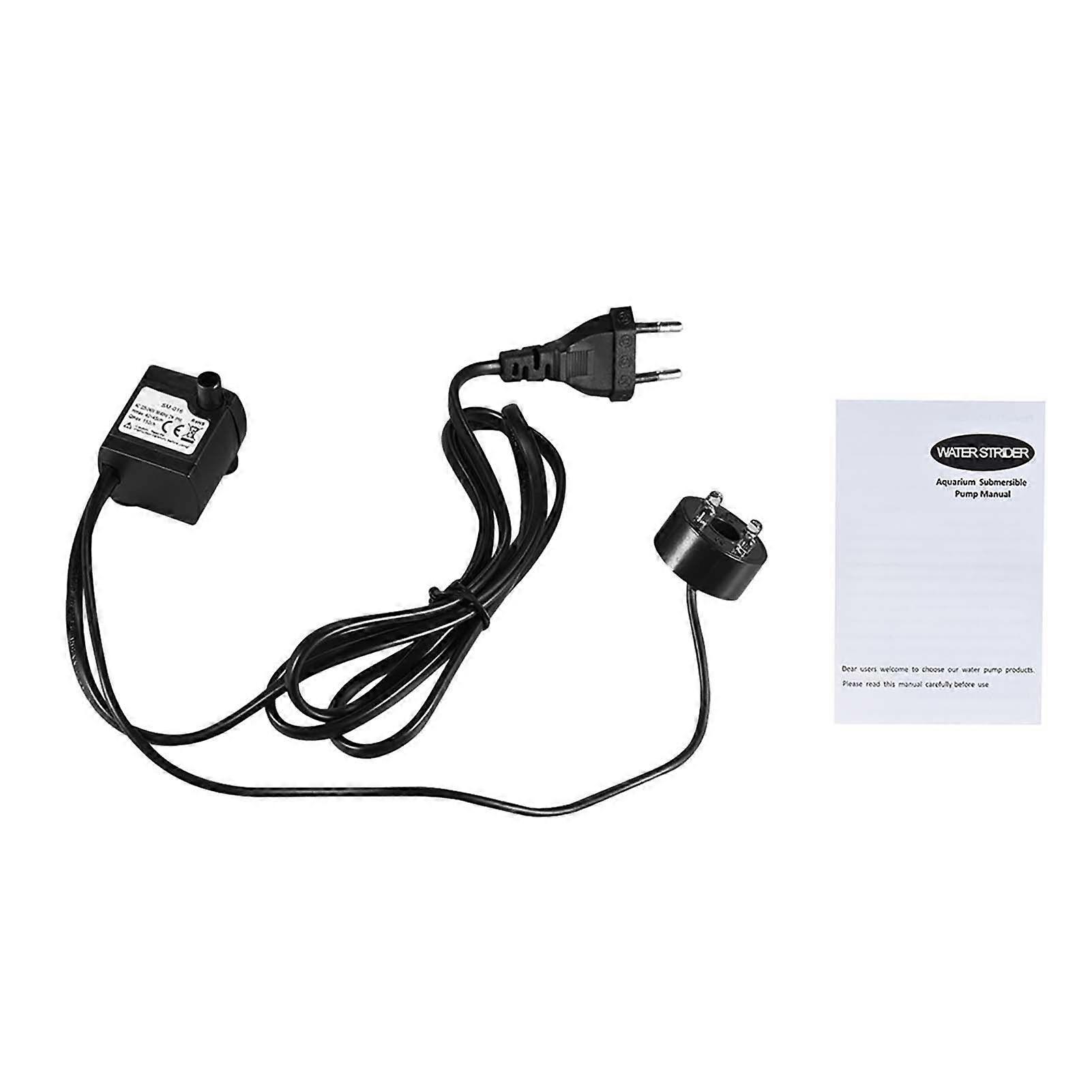 150L/H 2W Submersible Water Pump with 4 LED Light Ultra Quiet for Pond Aquarium Fish Tank Tabletop Fountain Hydroponics 4.9ft (1.5m) Power Cord