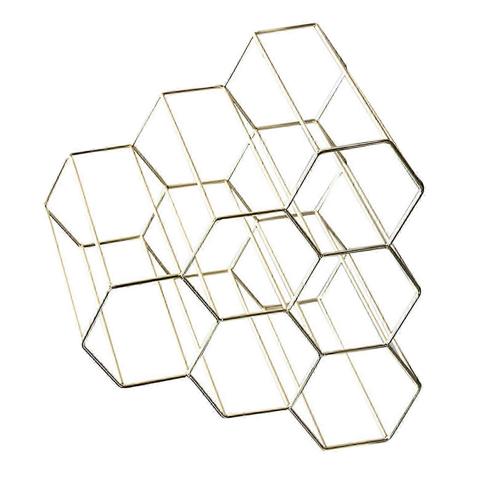Honeycomb Wine Rack Metal Wine Bottle Holder Minimalist Style Modern Storage Display Rack for Cabinet Kitchen Bar f26