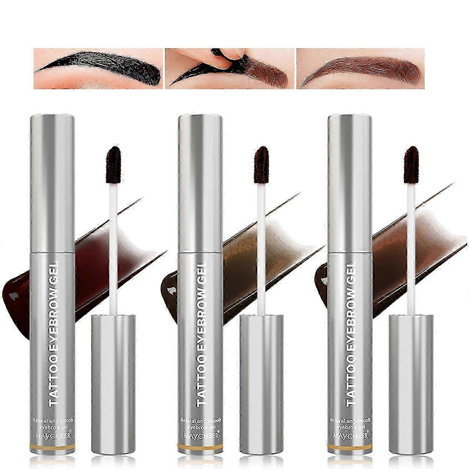 Tattoo Peel Off Eyebrow Gel Tint, Semi Permanent Tattoo Brow Peel Off Tint Gel, Long Lasting Waterproof Peel Off Eyebrow Stain for Fuller and Defined