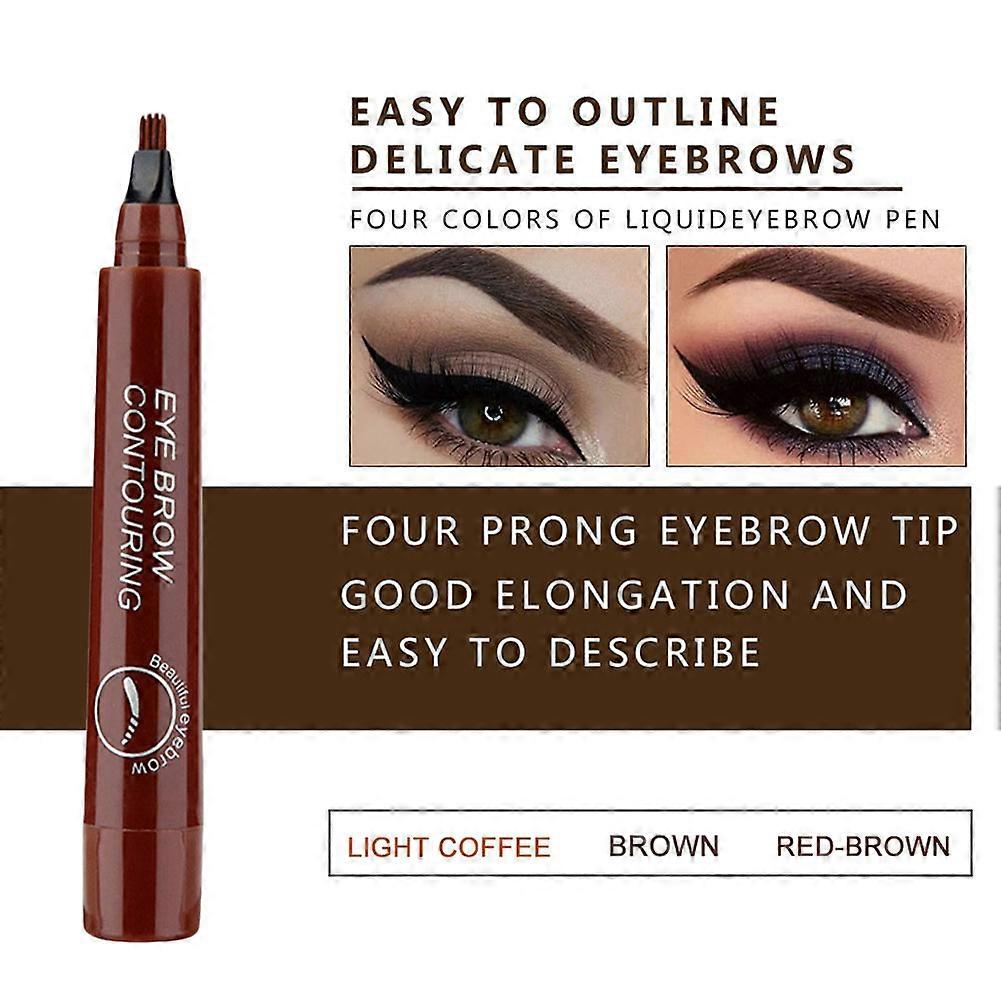 3Pcs Eyebrow Pencil Microblading Eyebrow Pencil with 4 Fork Tips Waterproof Long Lasting Eyebrow Pencil
