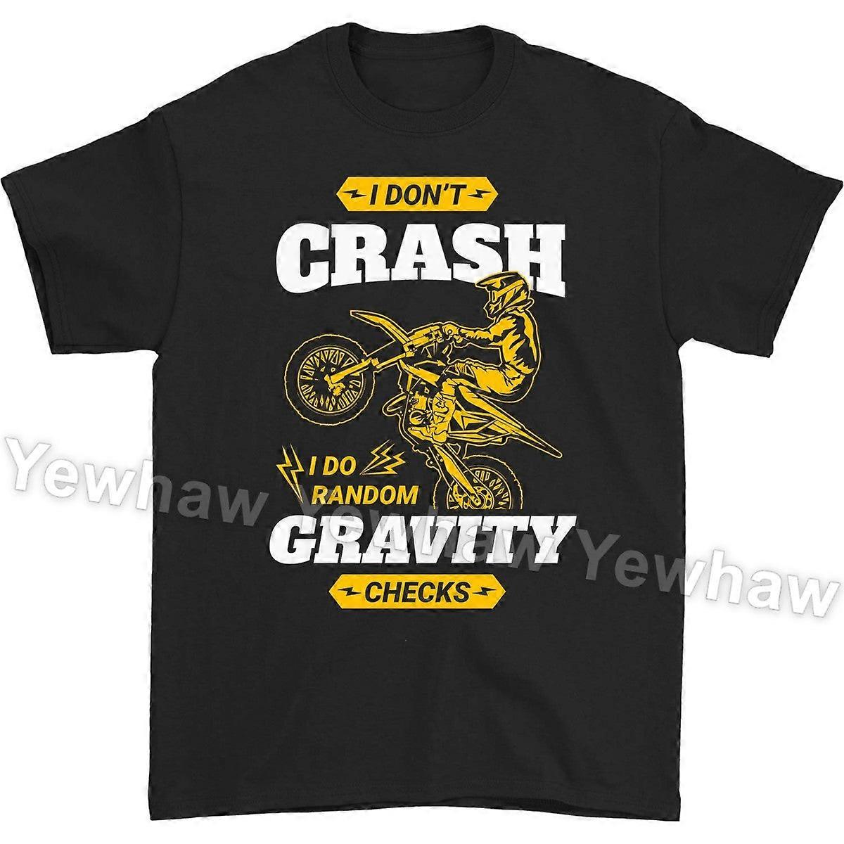 私はクラッシュしません私はランダムな重力チェック面白いエンデューロバイクライダーオートバイギフトTシャツをします