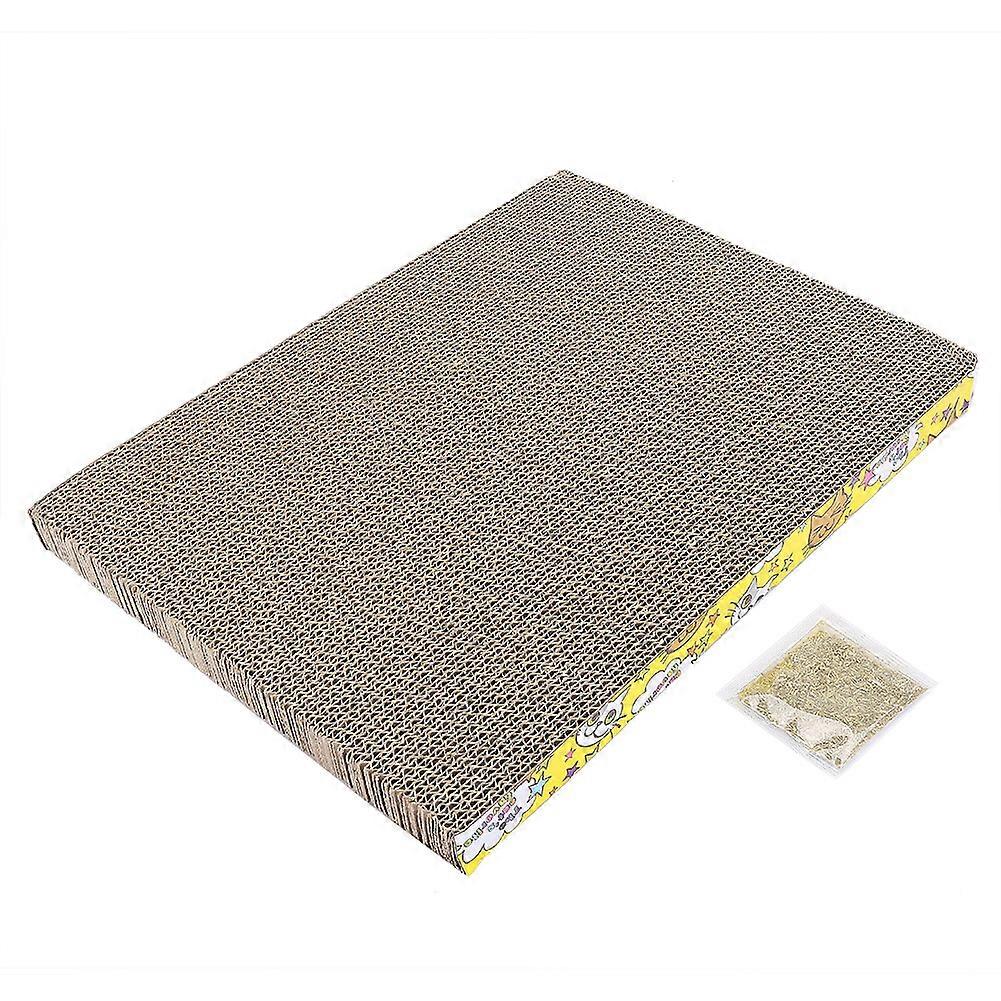 Corrugated Paper Cat Scratch Board and Sleeping Mat with Catnip for Claw Grinding - Durable Pet Toy