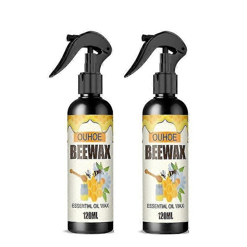 2Pcs Beeswax Spray Home Furniture Care Ξύλινα ντουλάπια δαπέδου Τραπέζι Βερνίκι 120ml
