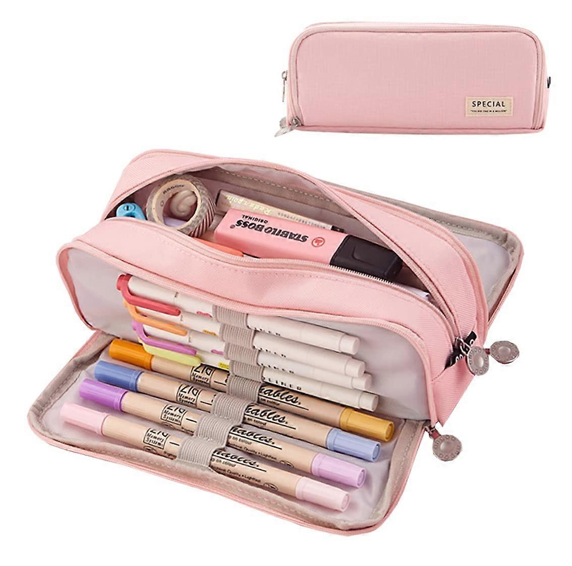 Large Capacity Pencil Case - 3 Pieces, Large Size, Durable Material, Ideal for Office and Travel Use