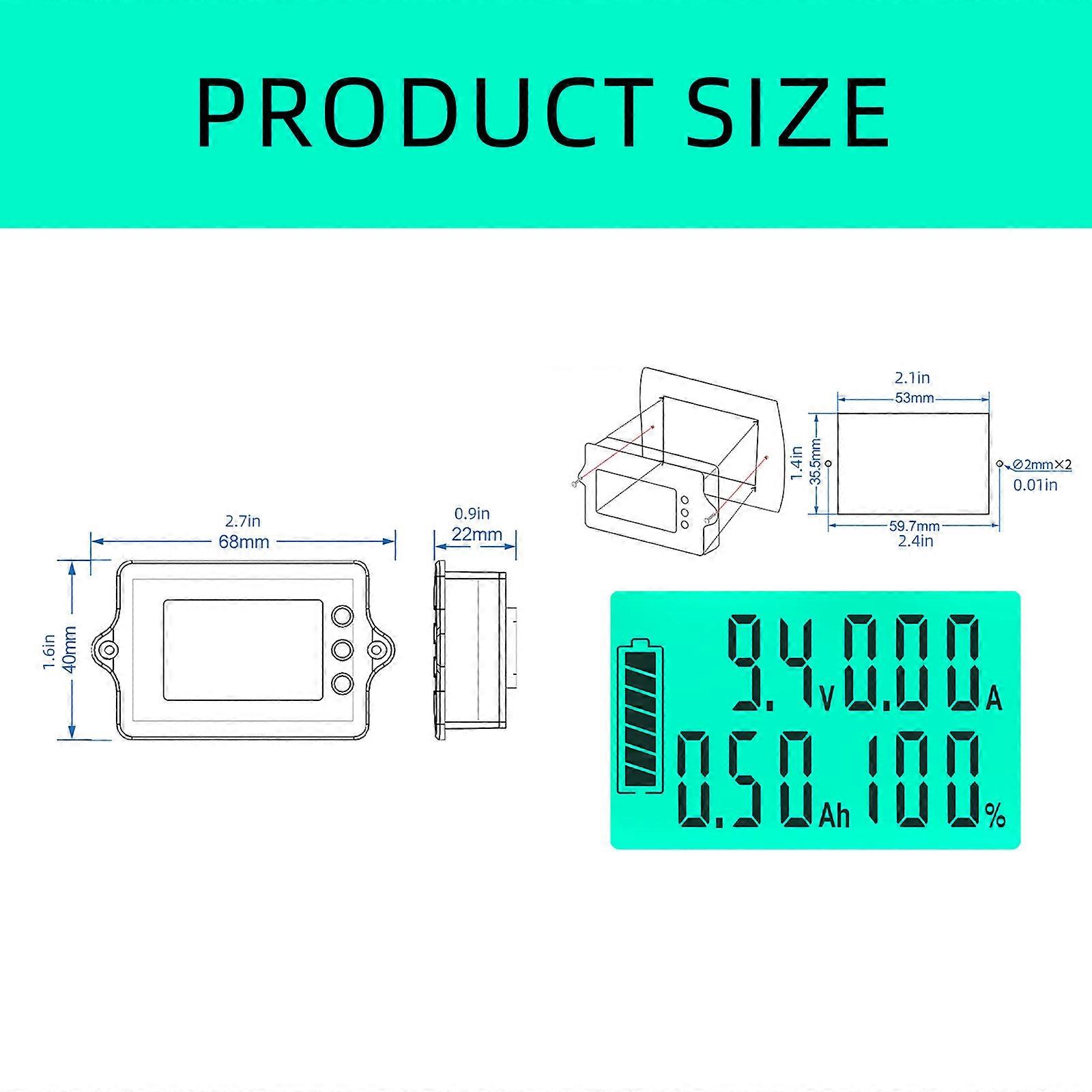 High Accuracy 100A Ammeter Voltmeter with LCD Screen Digital Power Meter for Monitoring Easy to Carrying for Indoor Use