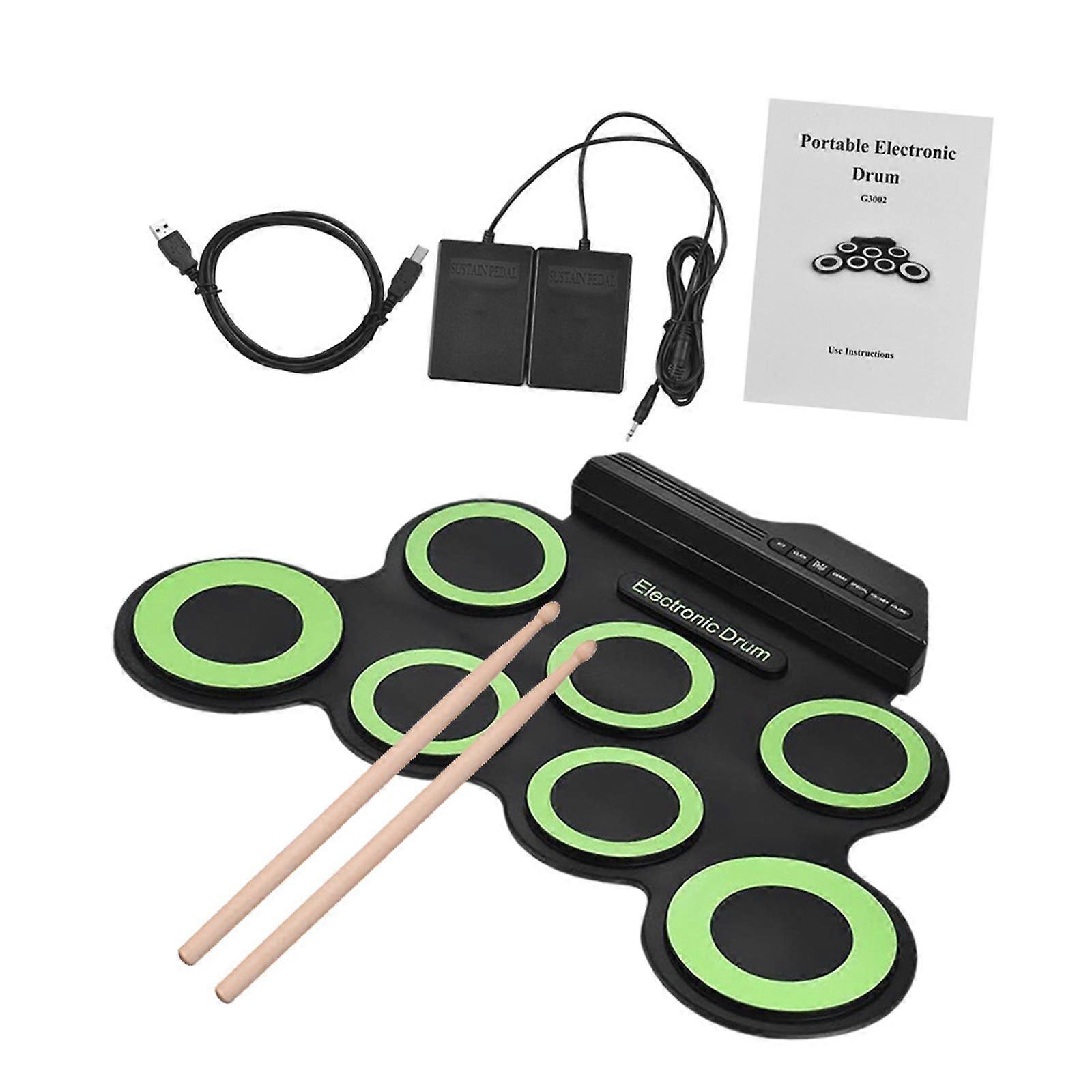 Hand Roll Drum Set Portable Electronic Drum Accessories with Drumsticks Silicone