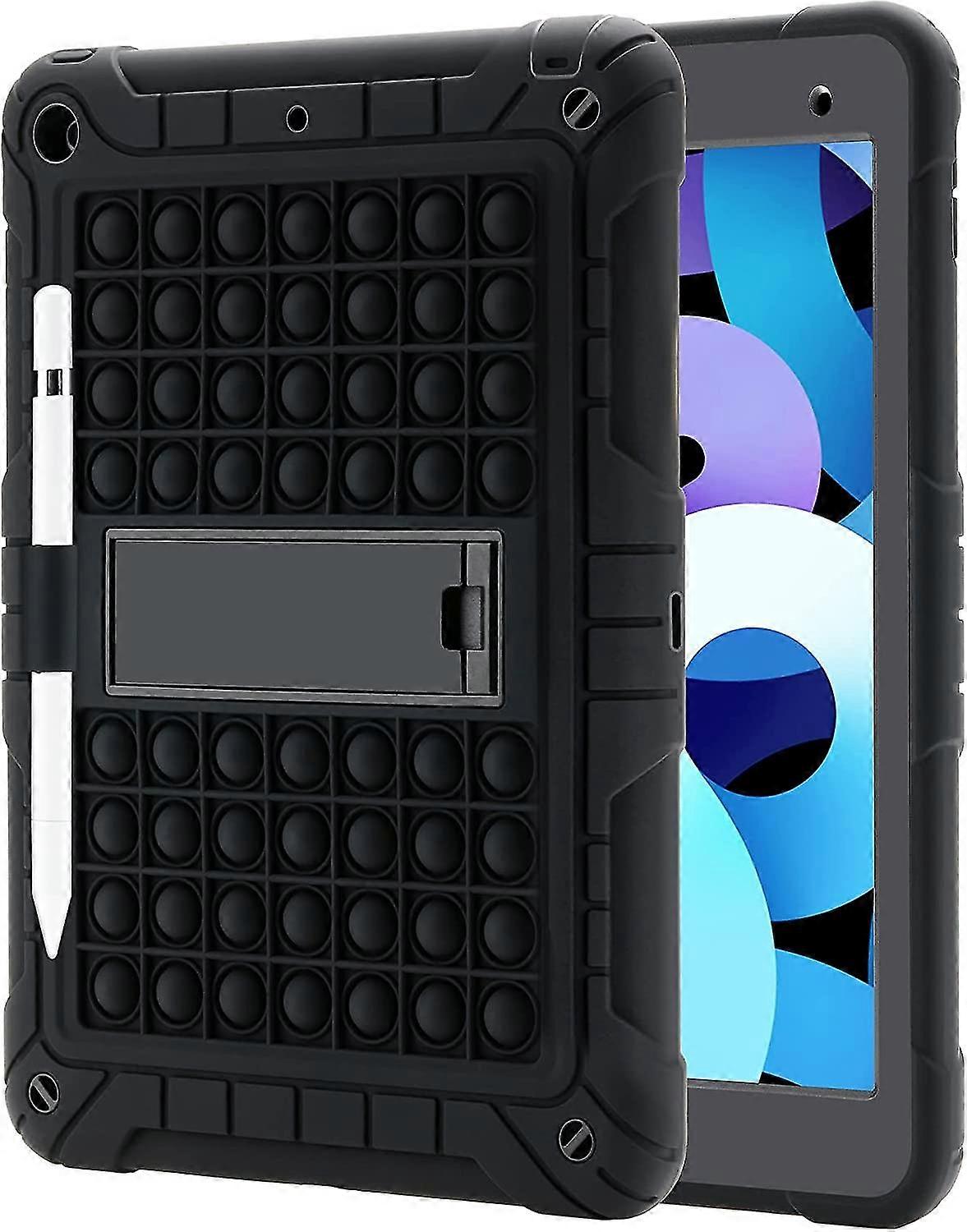 Ipad 10.2 Case, Hybrid Three Layer Protective Cover With Push Pop Design For 9th 8th 7th Generation (Shoulder Strap Included)