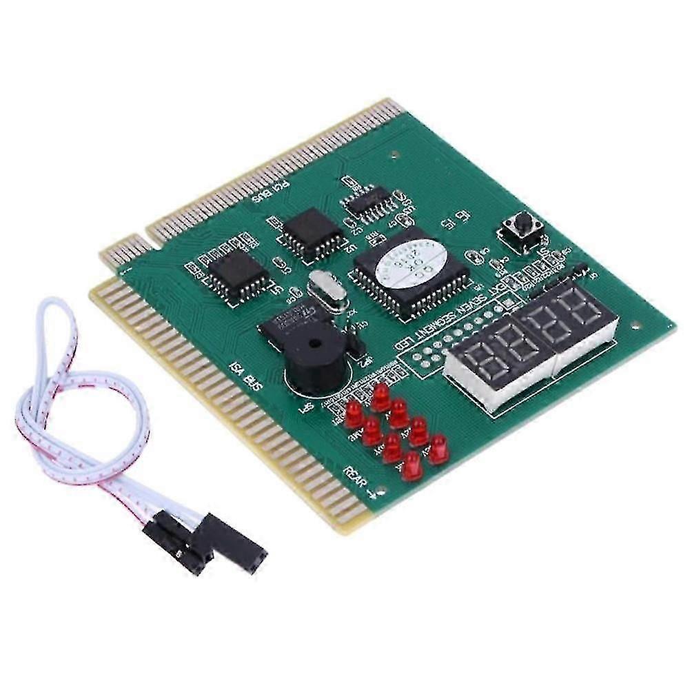 4 Digit LCD Display PC Analyzer Diagnostic Post Card Motherboard Tester with LED Indicator for ISA