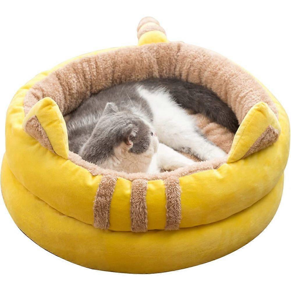 Cat Bed, Cozy Cave, Soft Sponge, Non-slip Base, Decorative