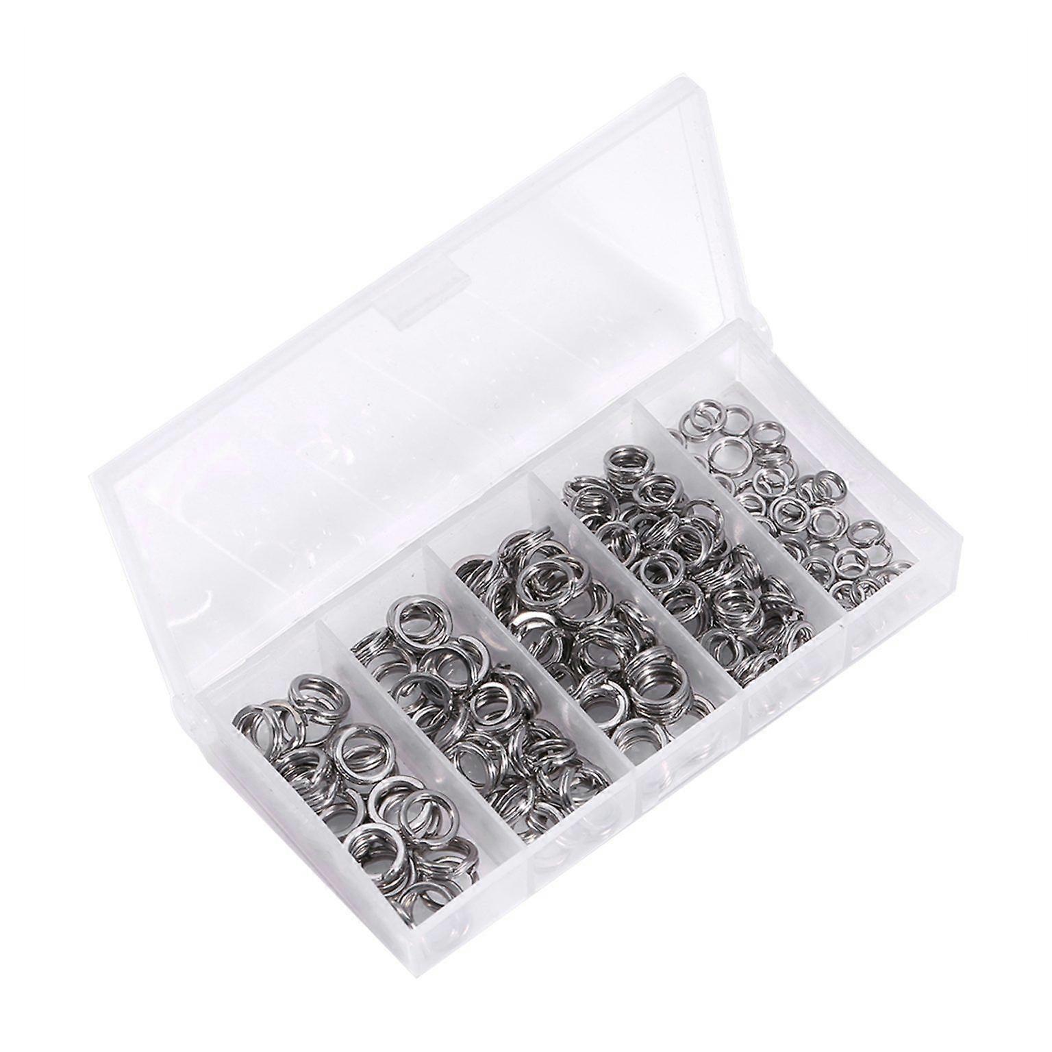 200PCS Heavy Duty Stainless Steel Split Rings - Double Split Rings in 5 Sizes